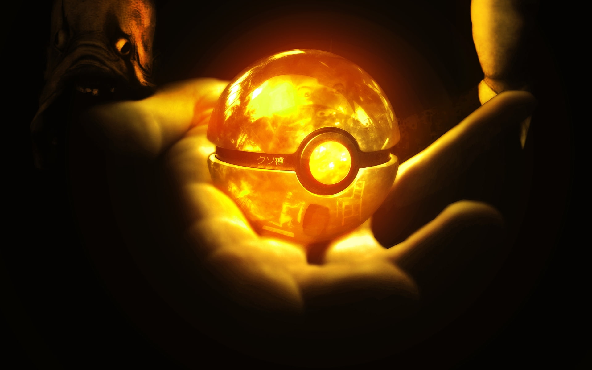 Games, hands, close-up, flame, pokemon, nature, human body part, glowing, illuminated, people, fire - natural phenomenon, pokeball, orange color, forecasting, HD Wallpaper
