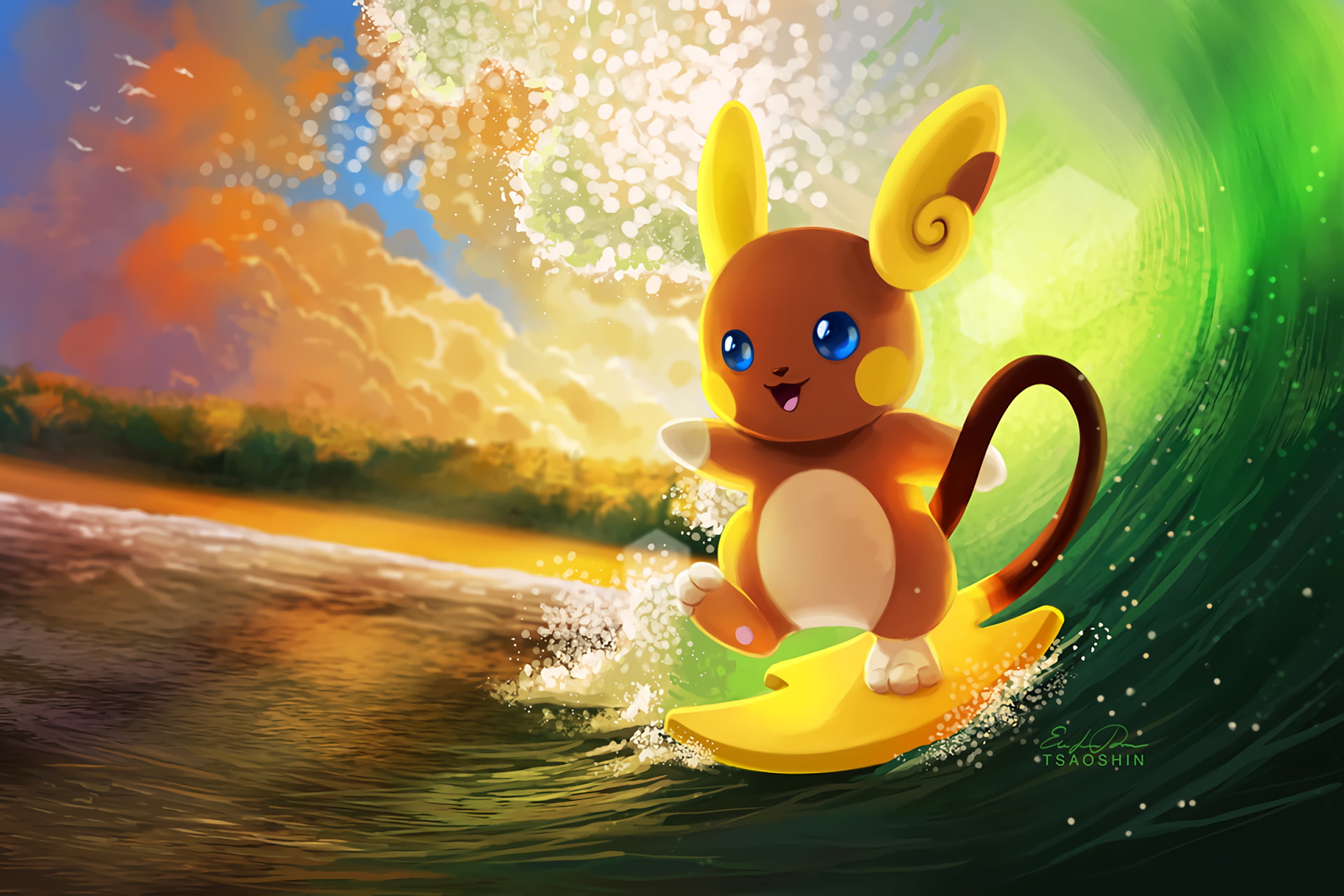 Pokémon, Pokémon Sun And Moon, Pokémon: Sun and Moon, Alolan Raichu, 1080P, Raichu (Pokémon), HD Wallpaper