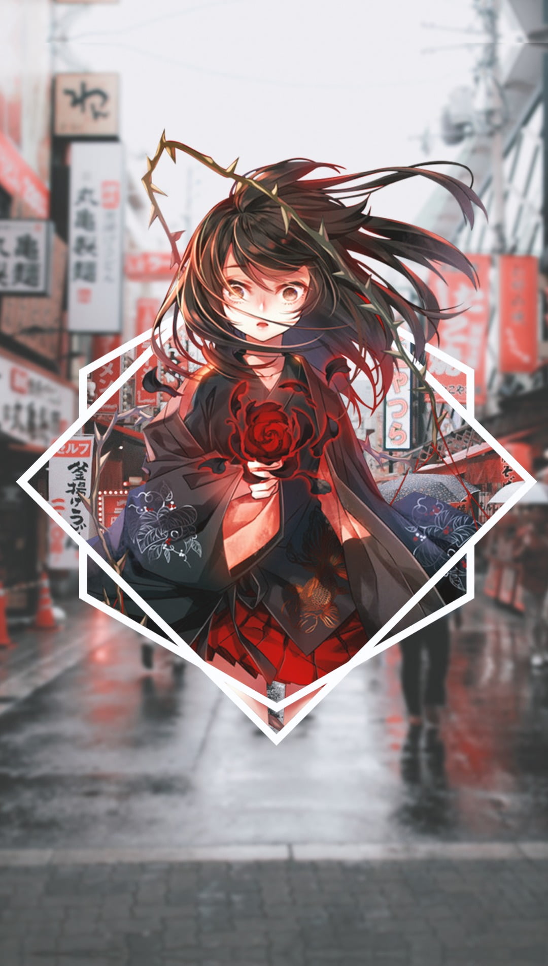 red, picture-in-picture, outdoors, connection, city, street, recycling, architecture, cable, focus on foreground, close-up, anime, container, communication, Phone HD Wallpaper