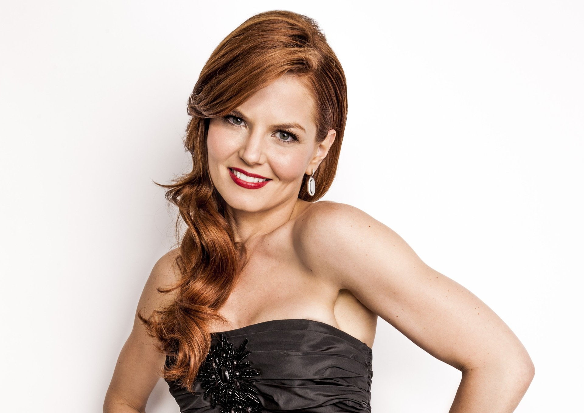 American, Smile, Actresses, Redhead, 1080P, Jennifer Morrison, Green Eyes, Actress, Lipstick, HD Wallpaper