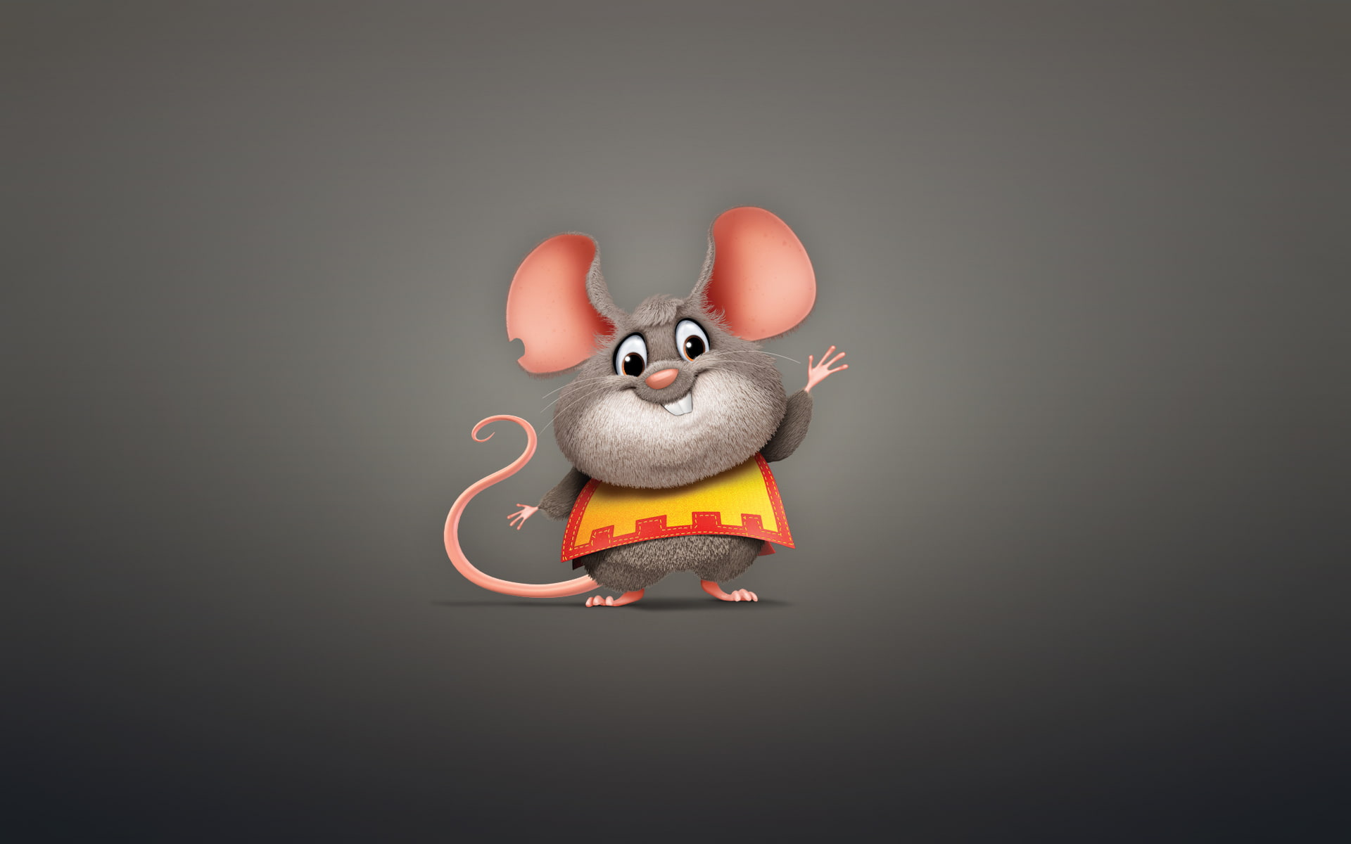rat, high angle view, animal themes, copy space, gray background, illustration, animal representation, 1080P, representation, animal, still life, no people, HD Wallpaper