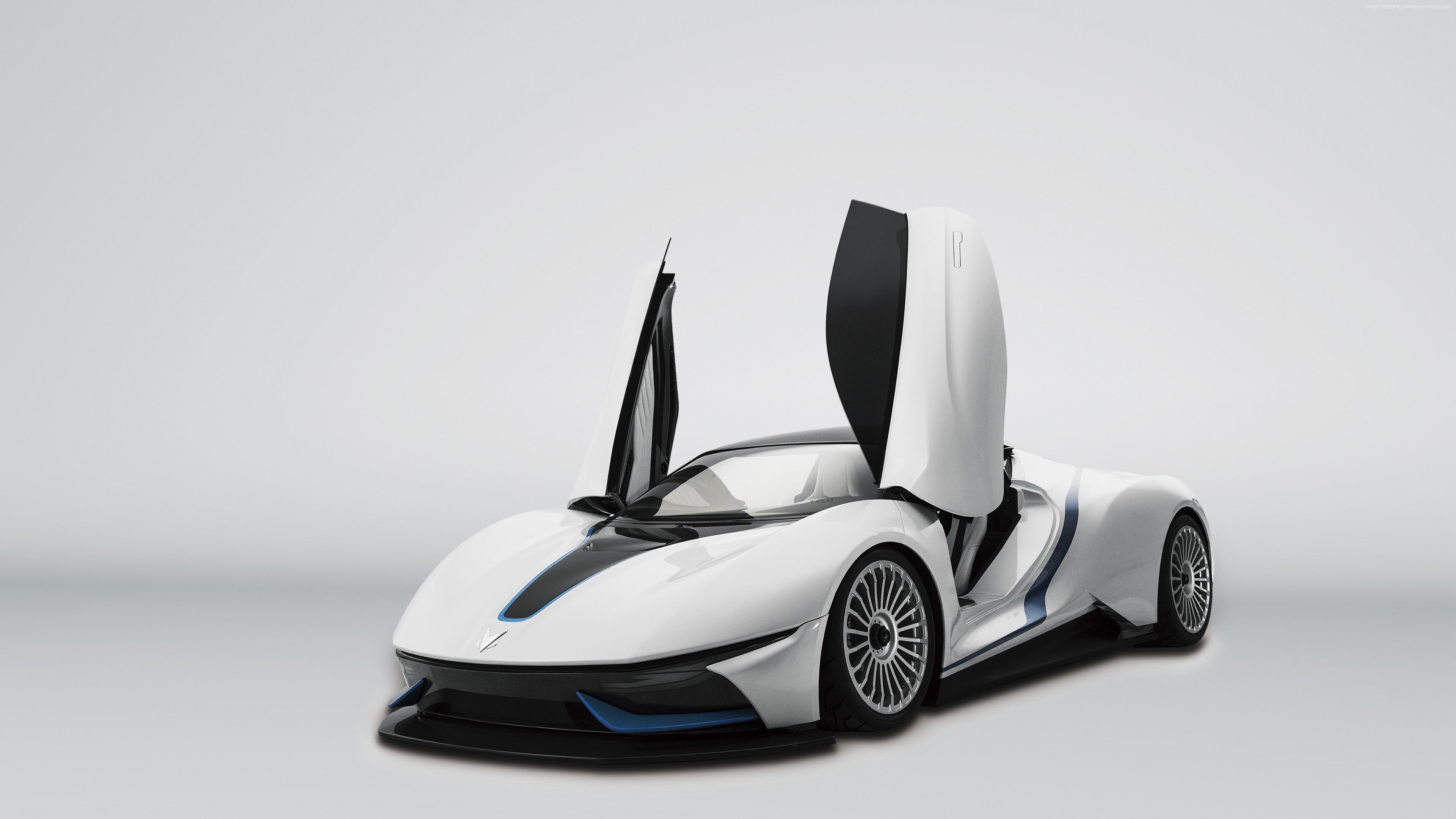 white, BAIC Arcfox-7, 4K, electric cars, supercar, HD Wallpaper