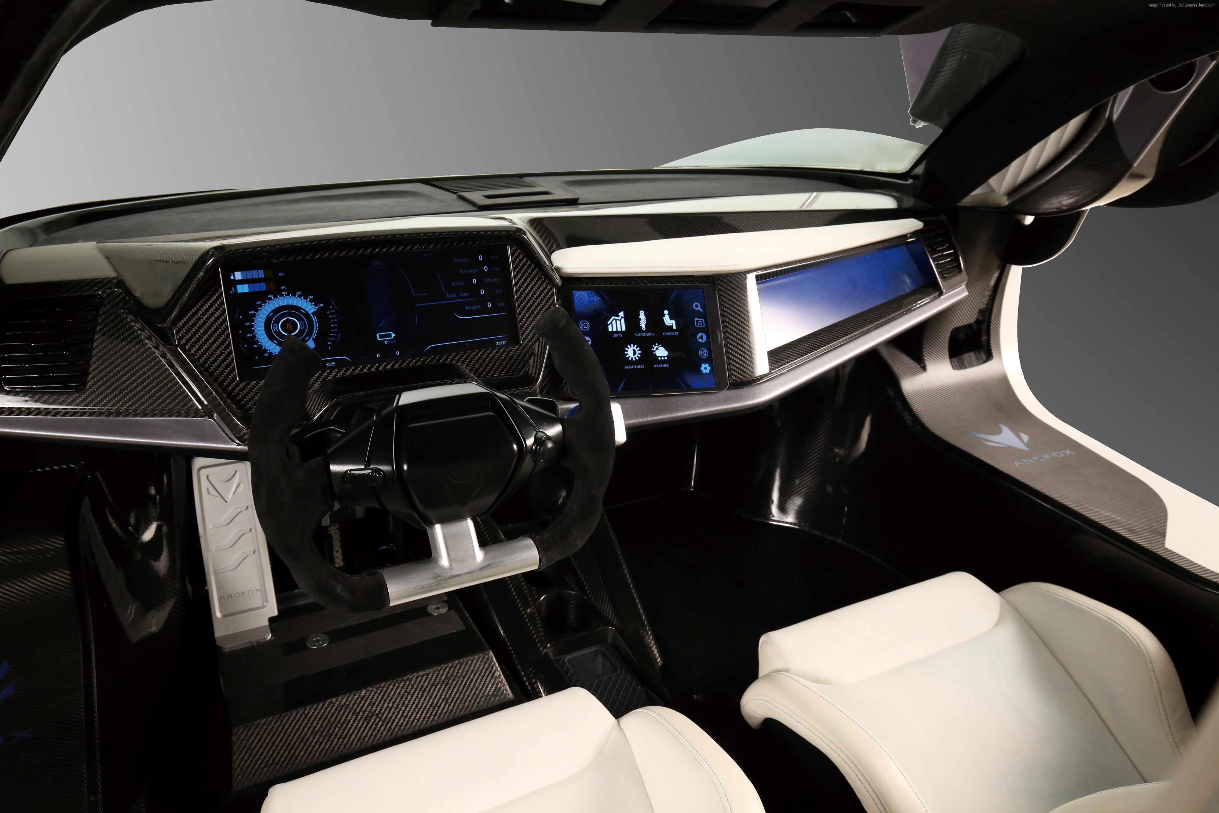 BAIC Arcfox-7, electric cars, interior, 4K, supercar, HD Wallpaper