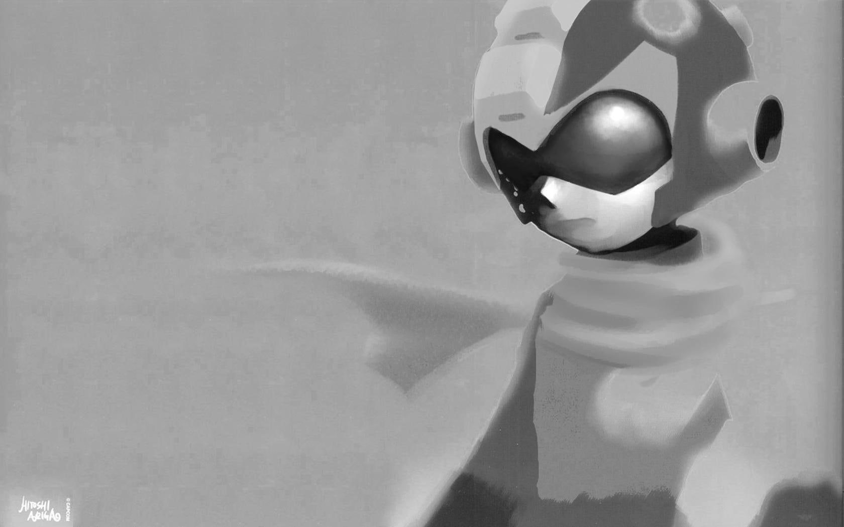 Mega Man 2: The Power Fighters, Proto Man, 720P, Mega Man, Black and White, HD Wallpaper