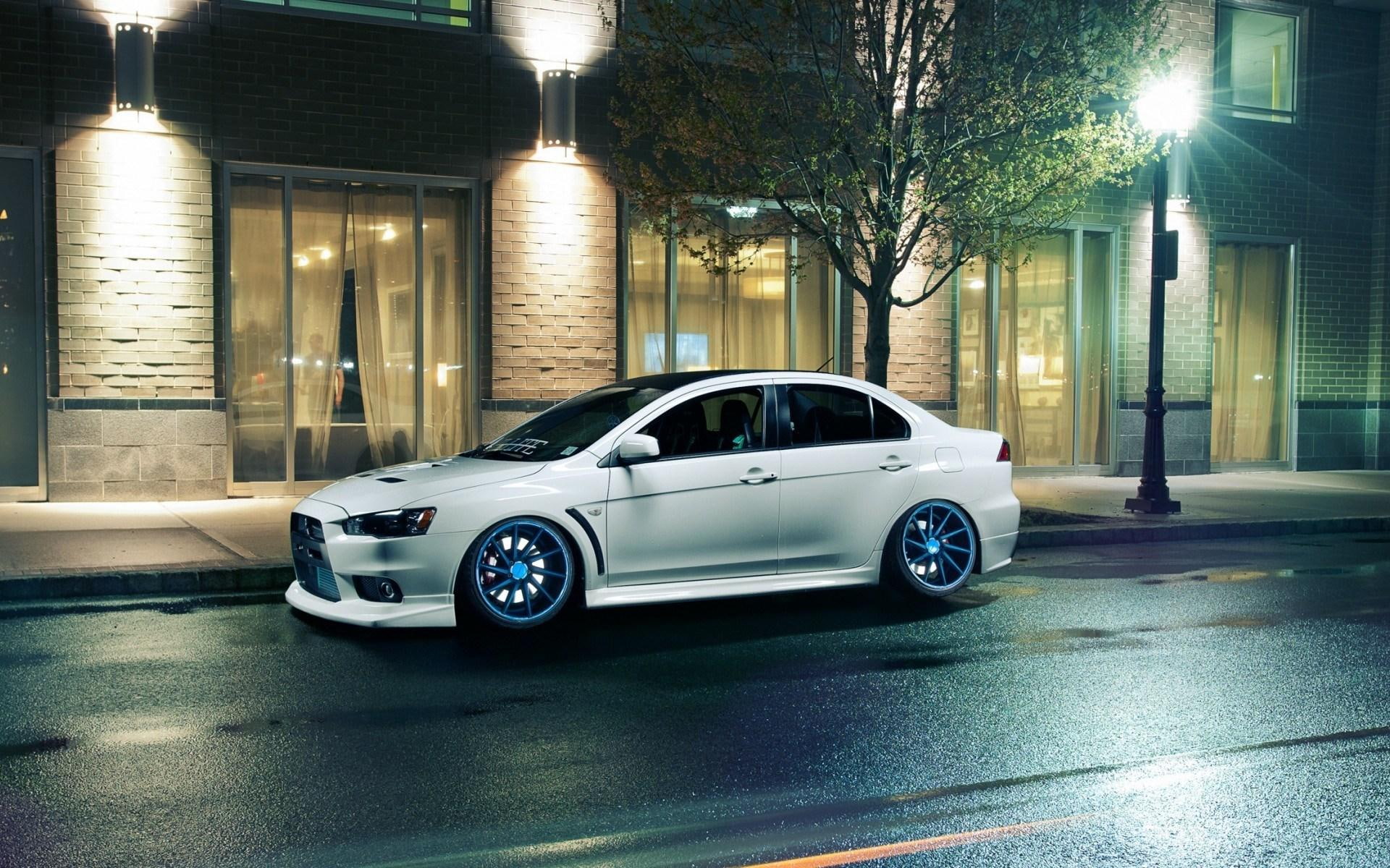 1080P, city, mitsubishi, parking, evolution, lancer, x, HD Wallpaper