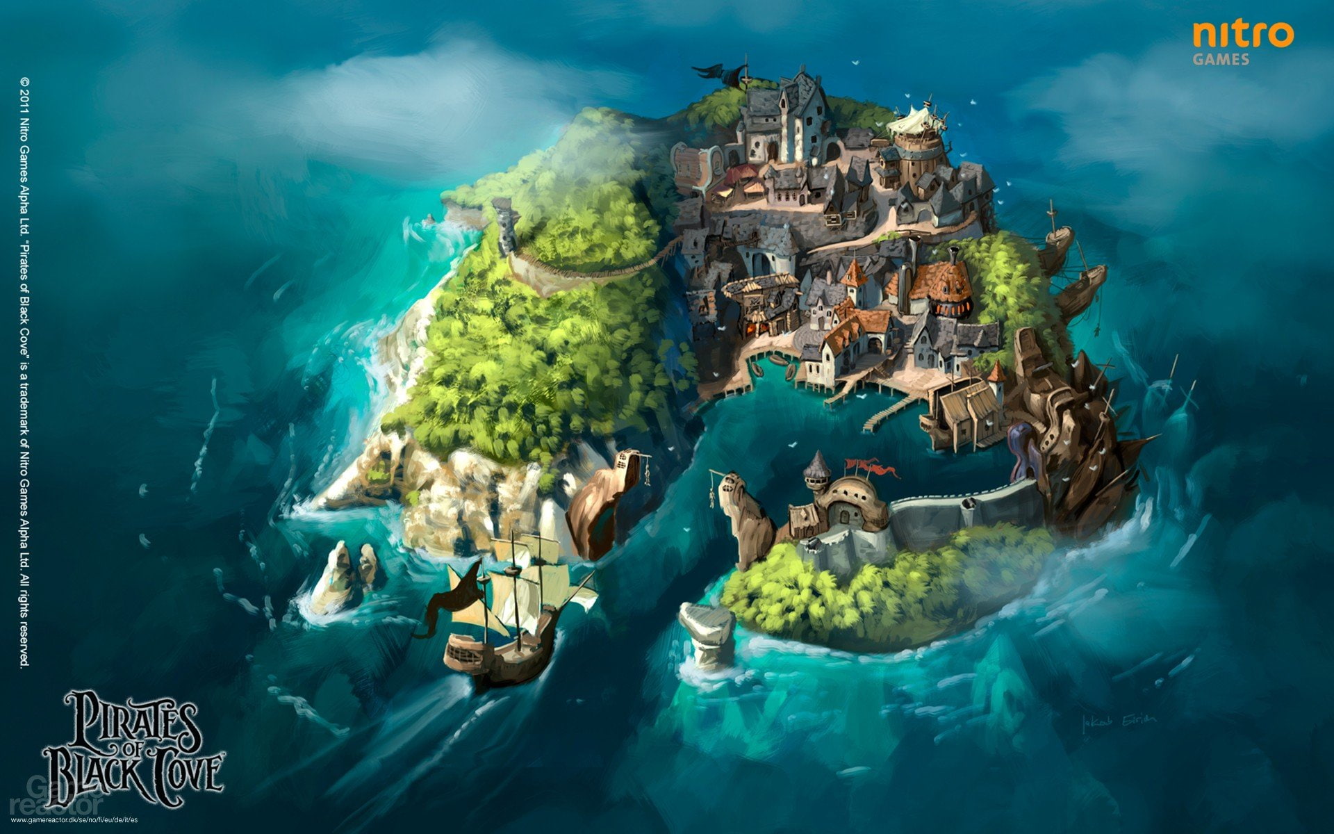 arcade, blaxk, pirates of black cove, adventure, strategy, 1080P, pirate, pirates, real time, cove, fantasy, HD Wallpaper