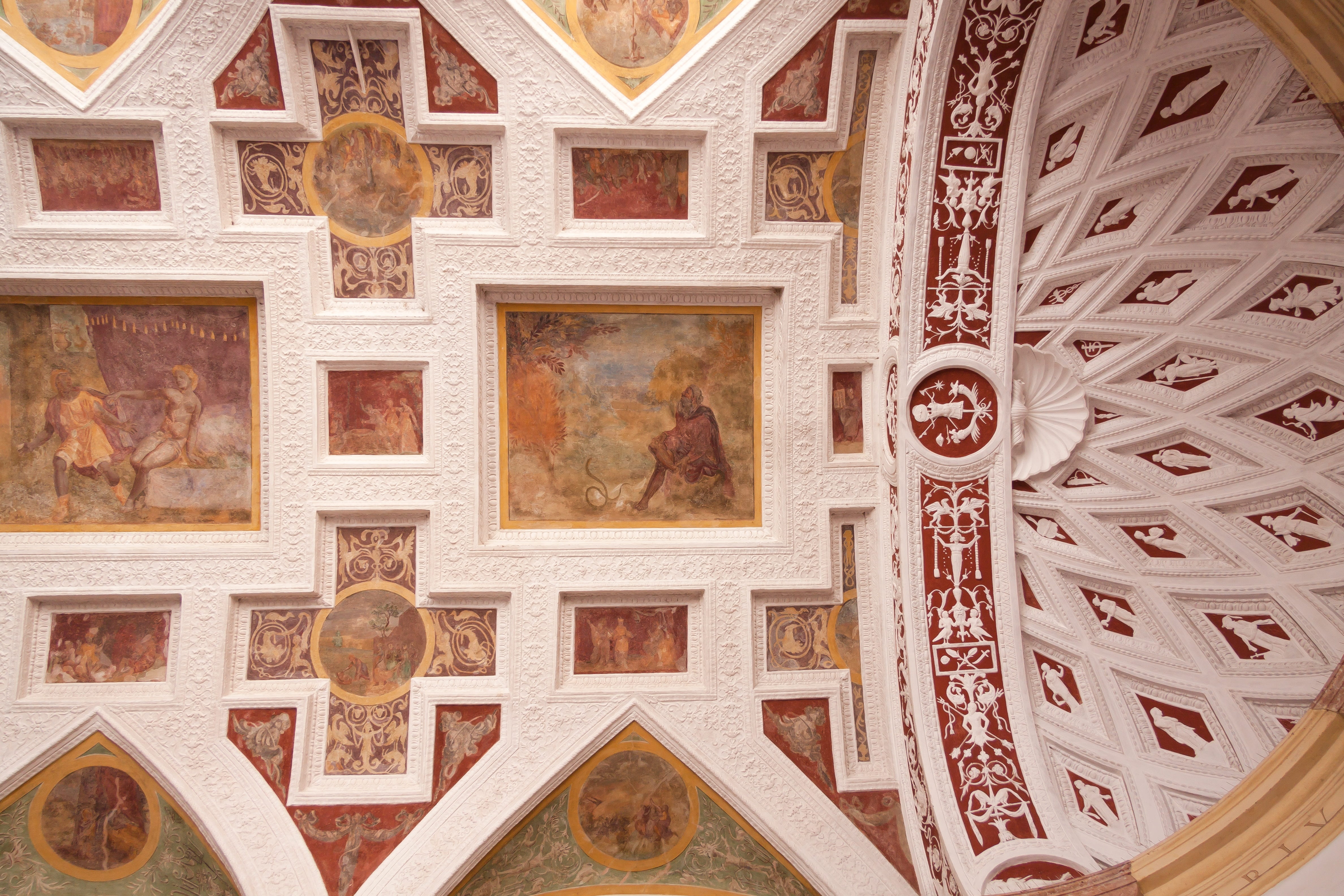 4K, history, duke, pattern, arcades, master builders, courtyard, mural, facade, building, renaissance, directly below, no people, backgrounds, palace, HD Wallpaper