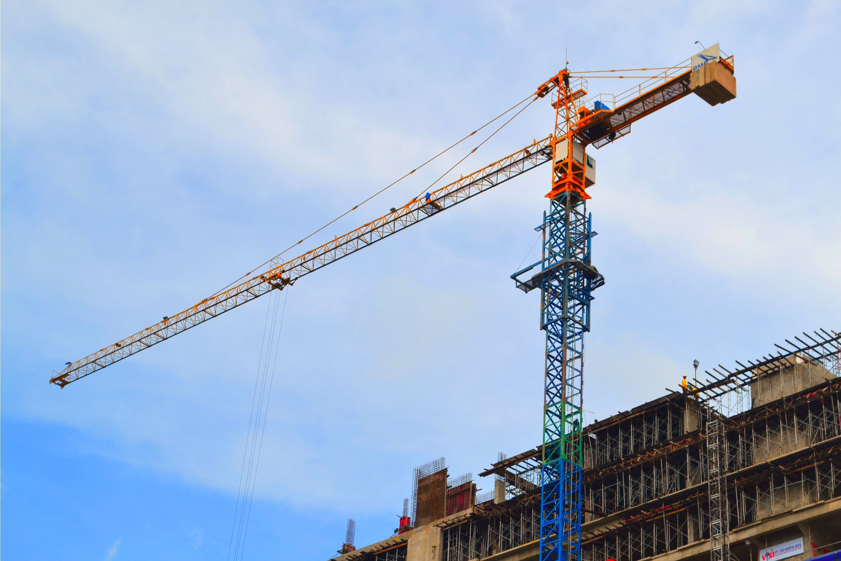 build, day, place, city, builder, contractor, red, machinery, nature, low angle view, metal, line, building exterior, building, no people, construction industry, HD Wallpaper