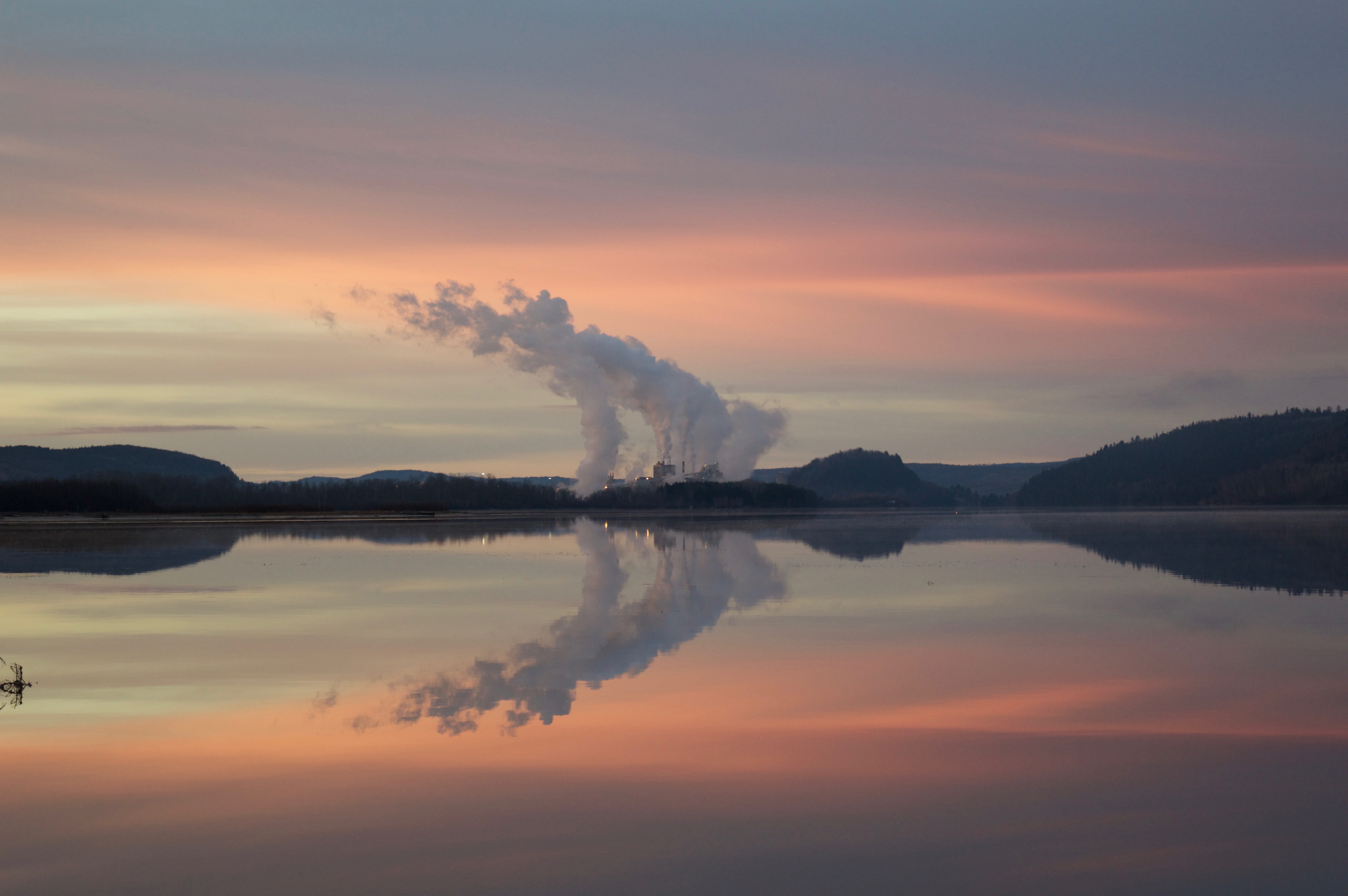 landscape, emitting, environmental issues, air pollution, industry, scenics - nature, dusk, atmospheric, hill, reflection, beauty In Nature, environment, HD Wallpaper