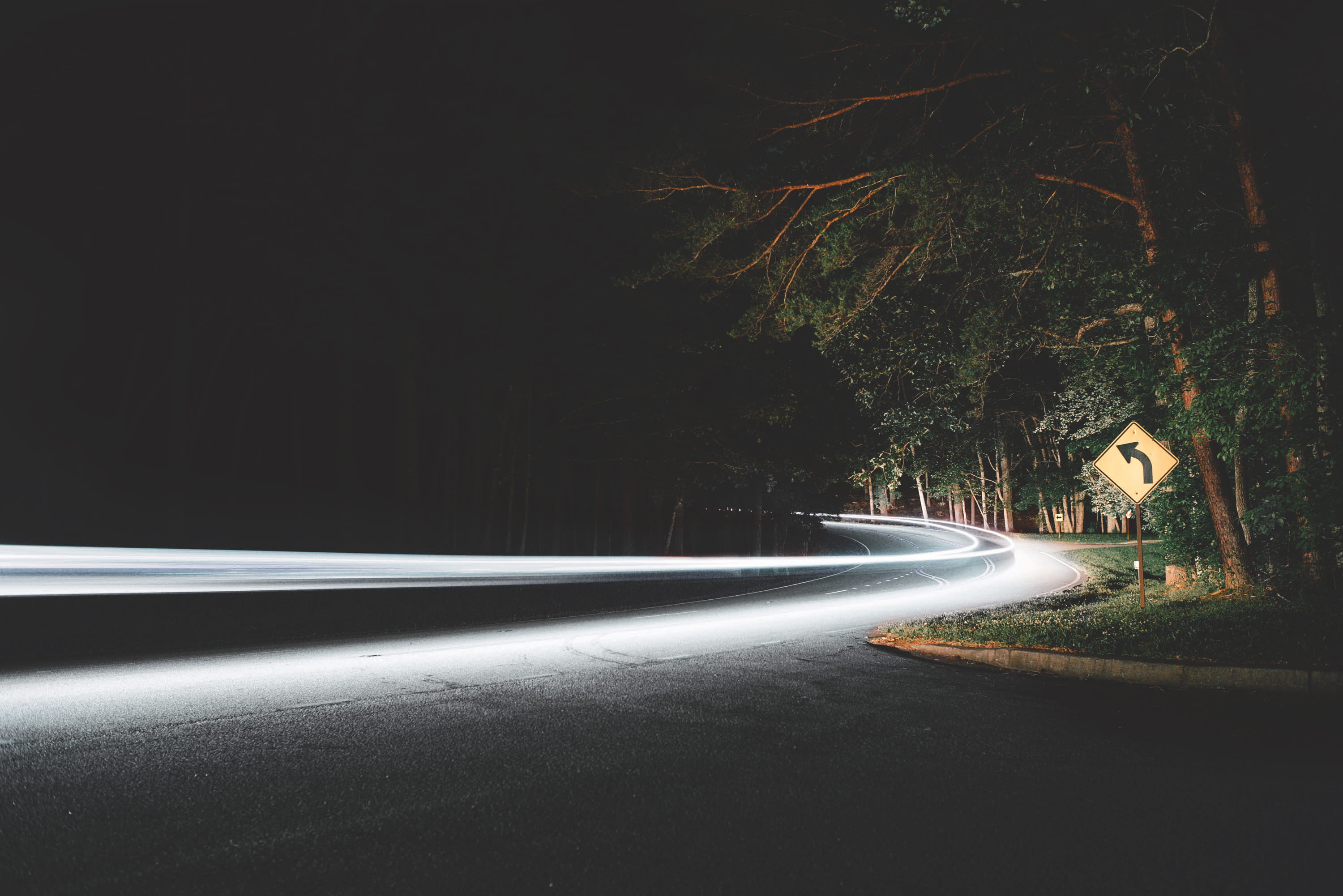 beside, car, driving, landscape, light trail, night, photography, speed, transportation, tree, street, no People, road, time, nature, direction, outdoors, HD Wallpaper