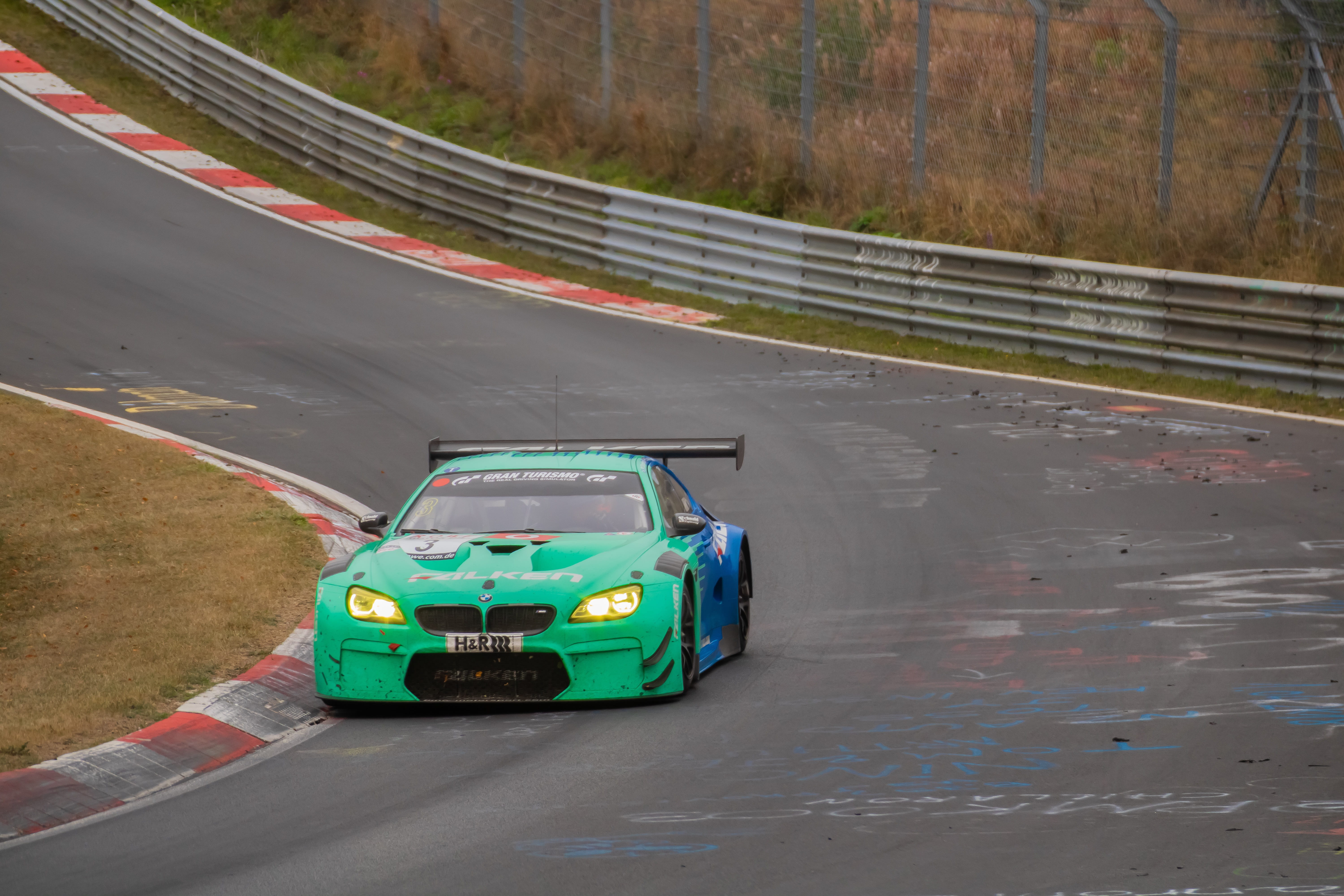 bmw m6 gt3, motorsport, nature, transportation, high angle view, road trip, day, motion, asphalt, mode of transportation, vln, nordschleife, sports car, HD Wallpaper