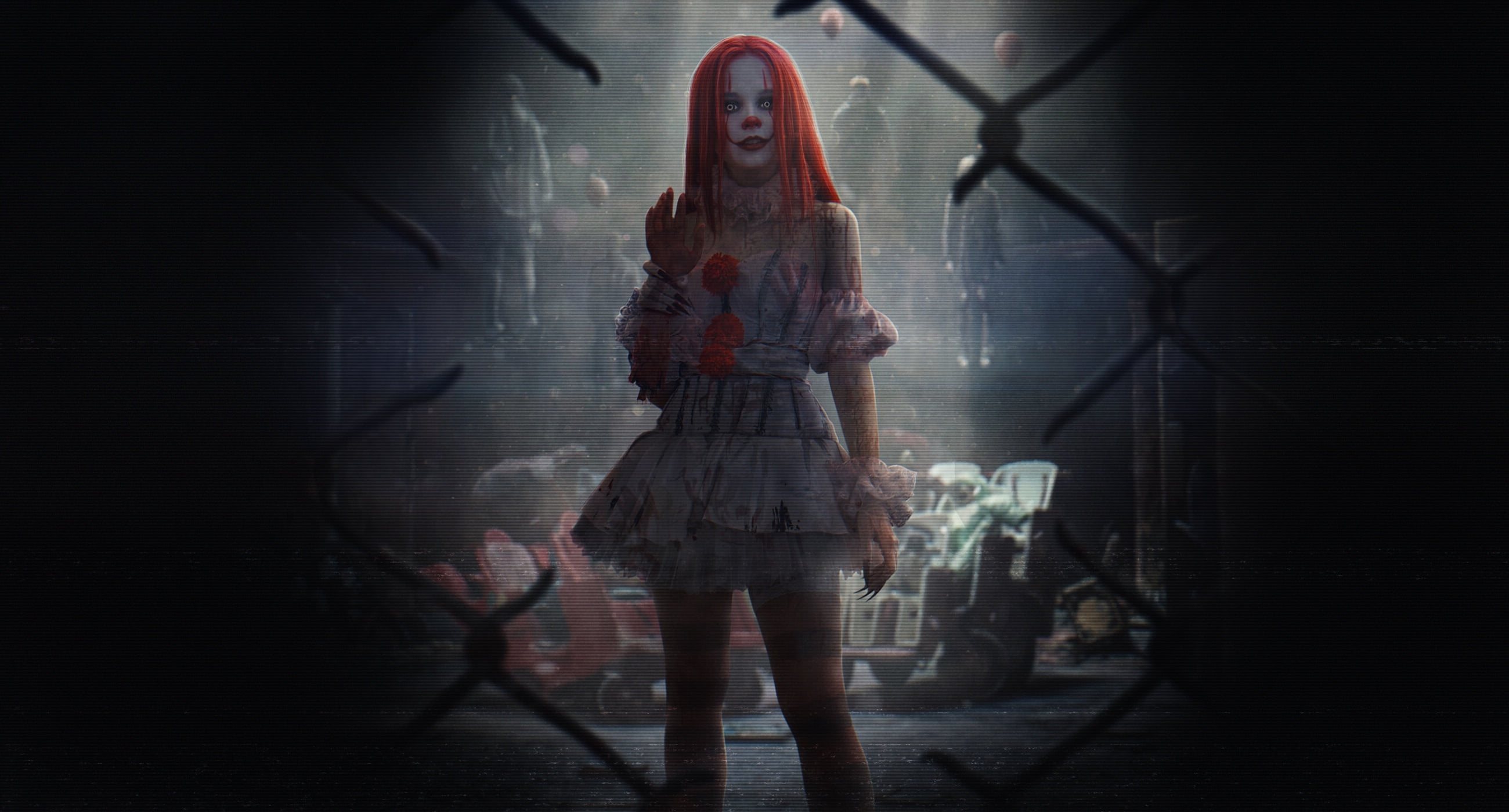 clown, 2K, redhead, horror, artwork, women, HD Wallpaper