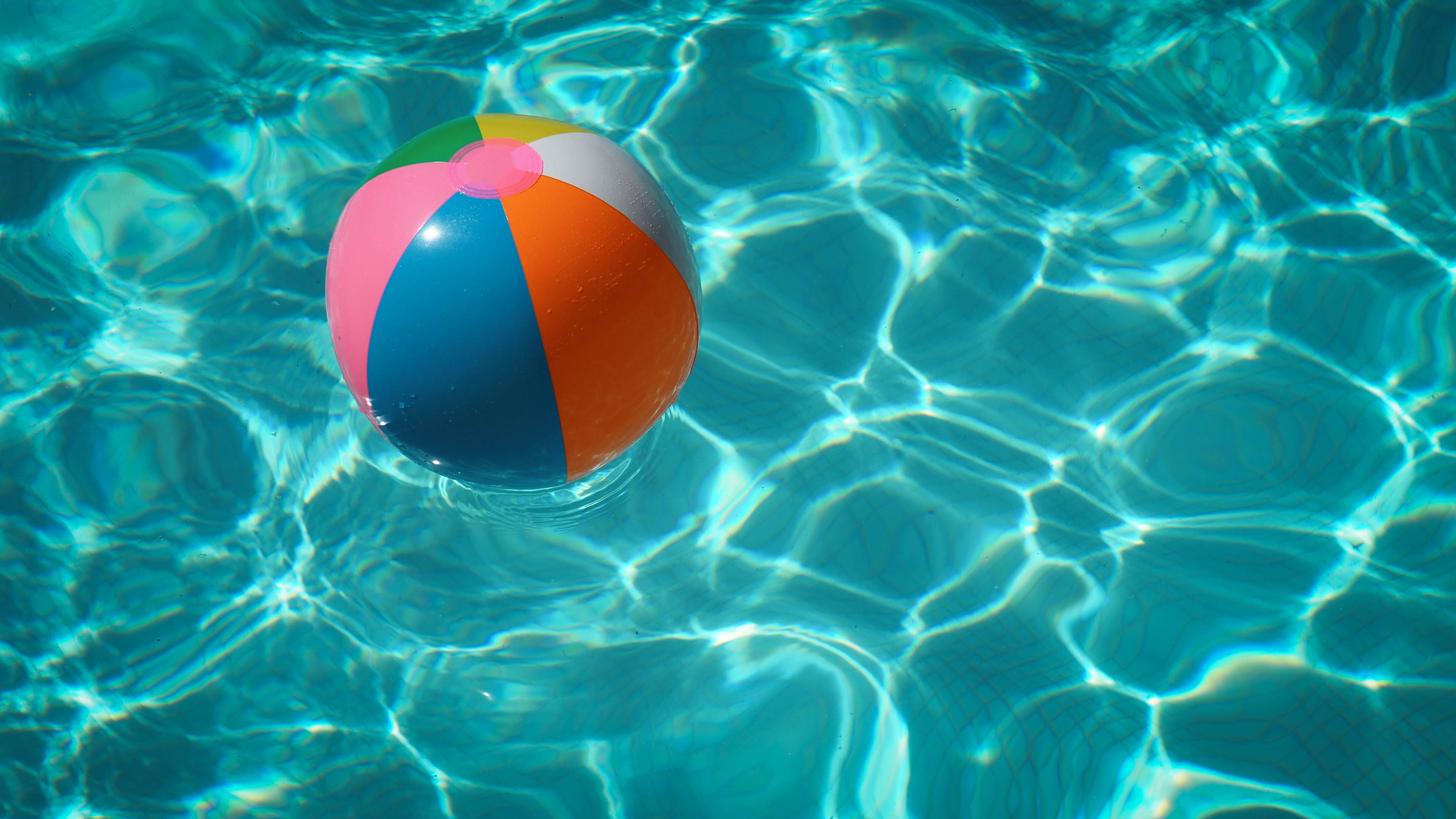 blue, sunlight, close-up, floating, water, holiday, inflatable, multicolored, white, shape, vacations, reflection, high angle view, backgrounds, sea, fun, HD Wallpaper