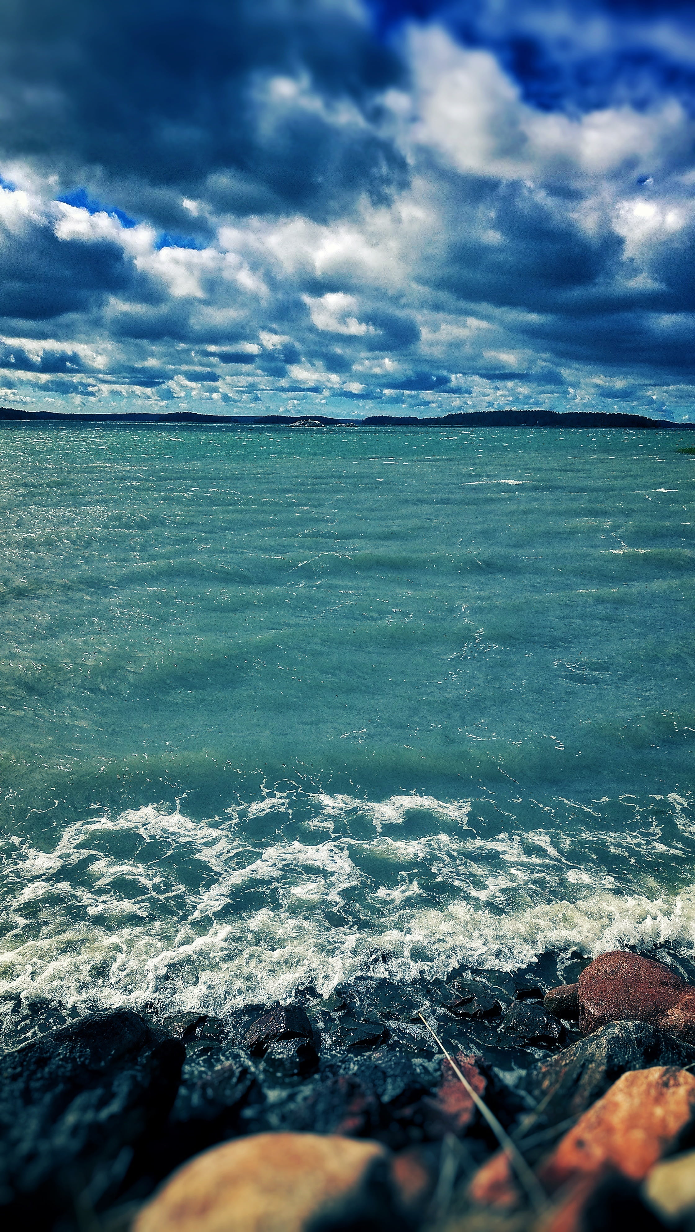 finnish, 4K, clouds, sea, landscape, seaside, water, sunny, aquatic sport, beach, sky, light, blue, cloud - Sky, wave, no People, scenics - nature, scenics, Phone HD Wallpaper