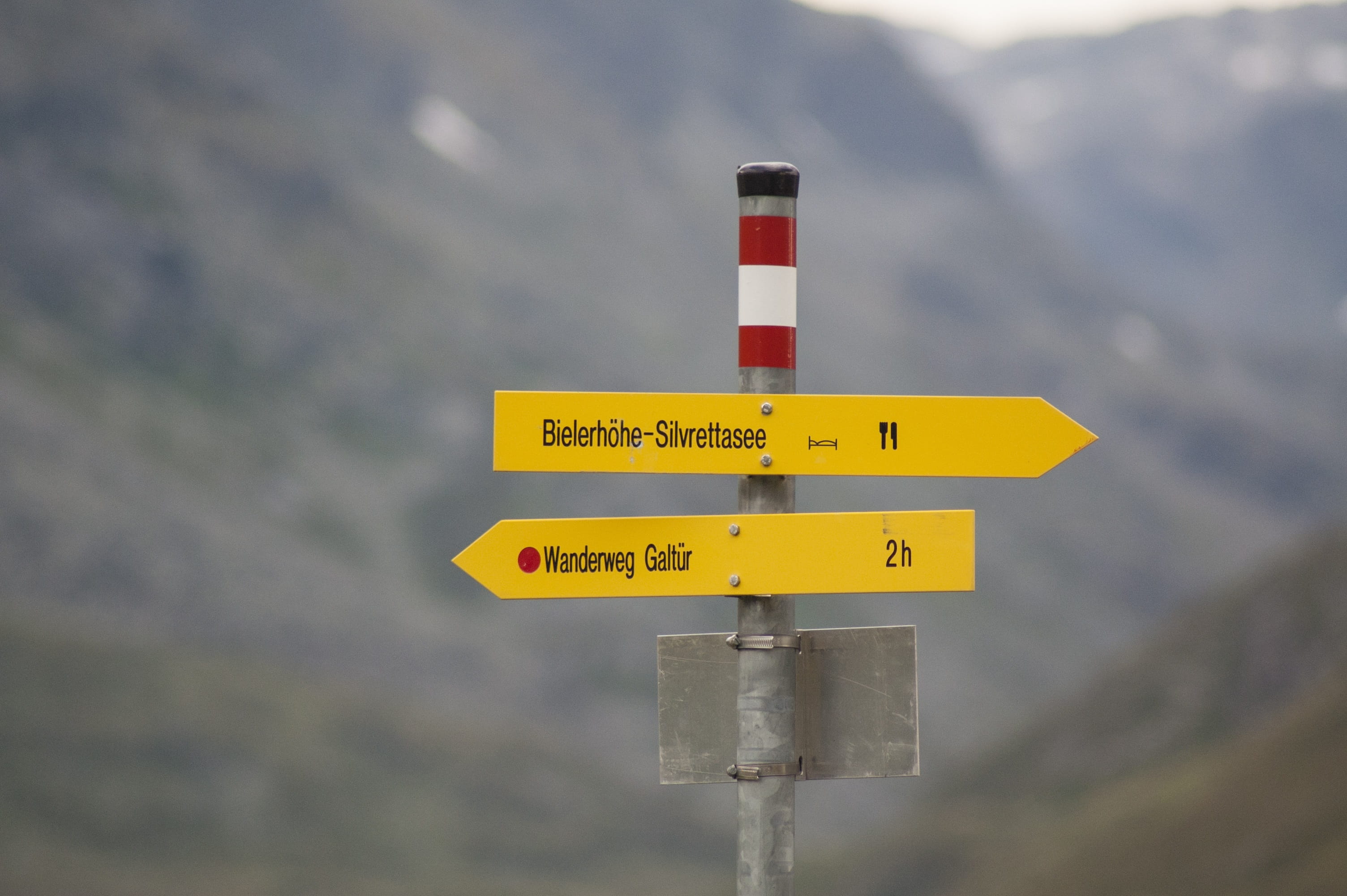 2K, close-up, marking, beauty in nature, focus on foreground, scenics - nature, information, rules, next, shield, directory, silvretta, guidance, environment, HD Wallpaper