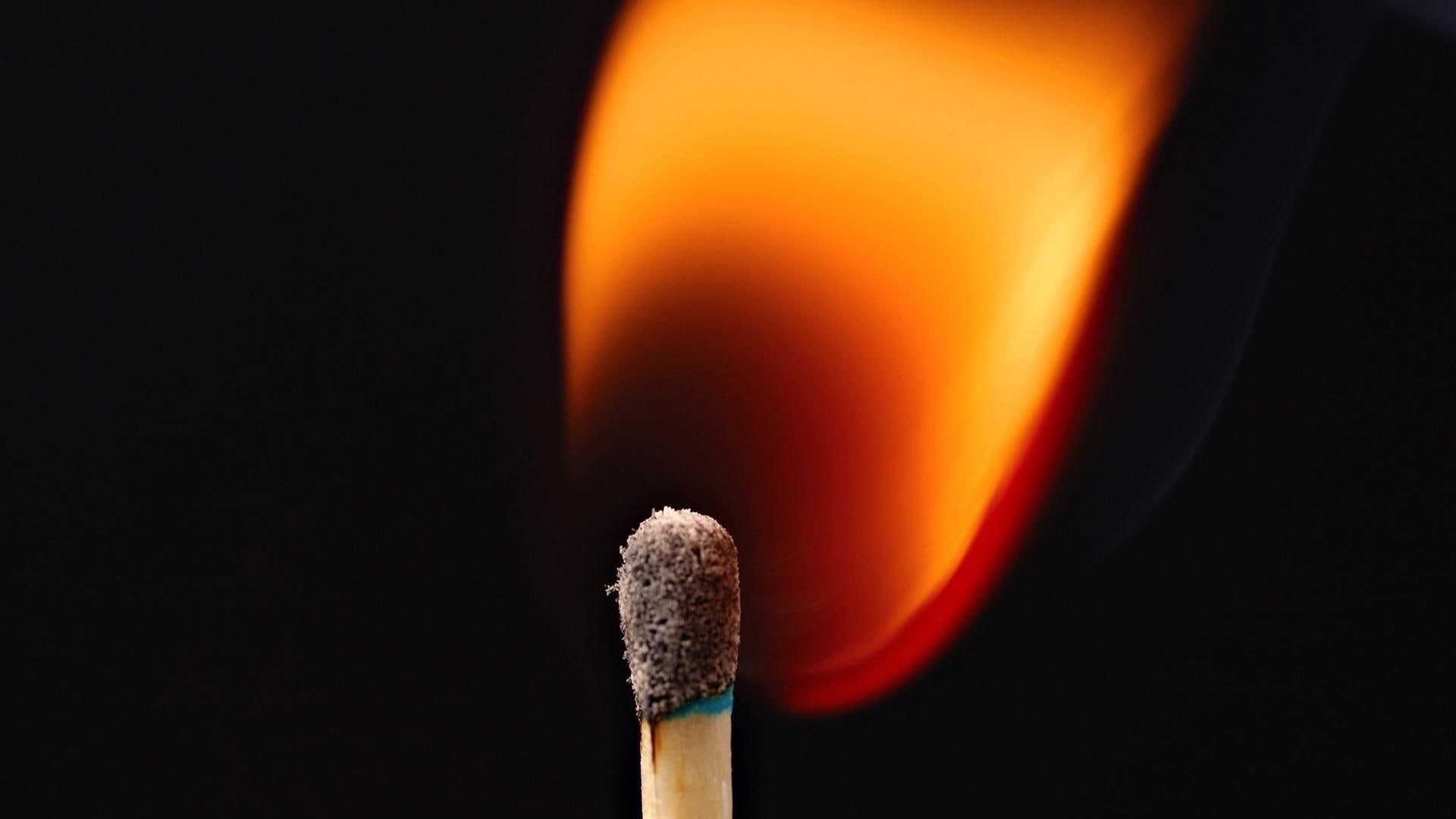 1080P, 1920x1080, single, photography, match, fire, HD Wallpaper