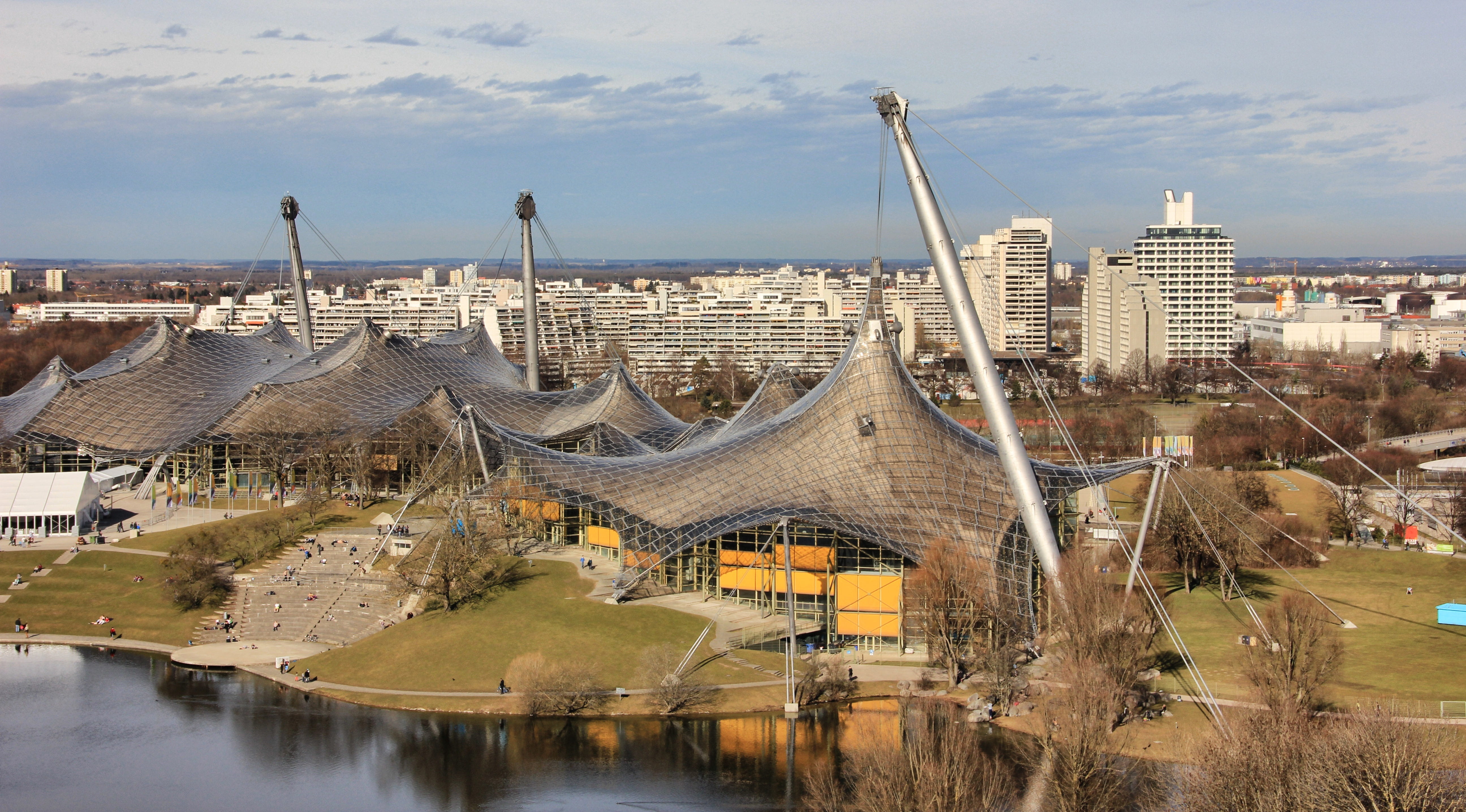 cloud - sky, panoramic image, connection, no people, summer, travel, cityscape, built structure, river, day, bridge, tourism, city, transportation, munich, HD Wallpaper