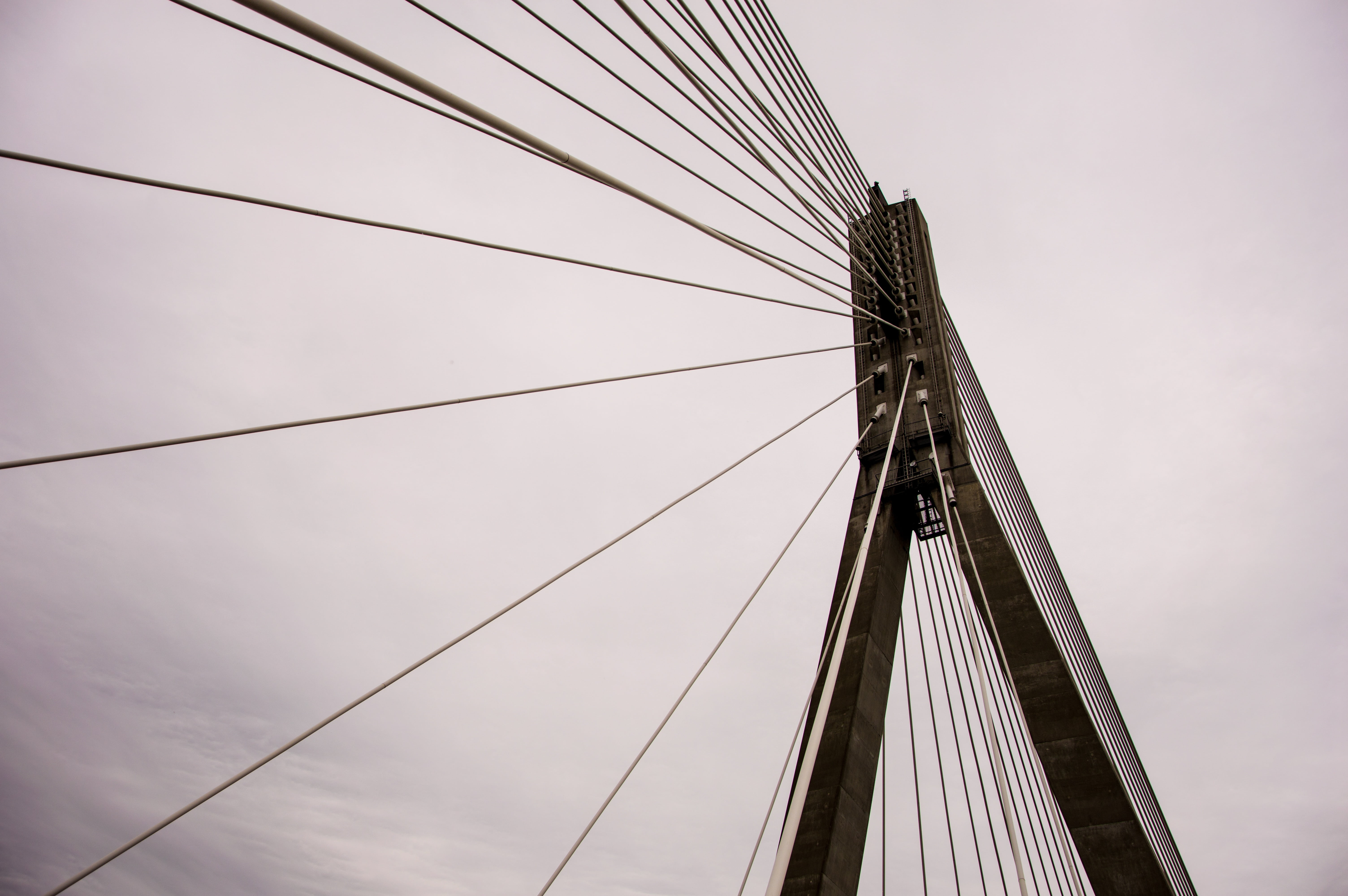 no people, pole, bridge construction, sailing, steel, bridge - man made structure, reflection, low angle view, passenger craft, construction, transportation, HD Wallpaper