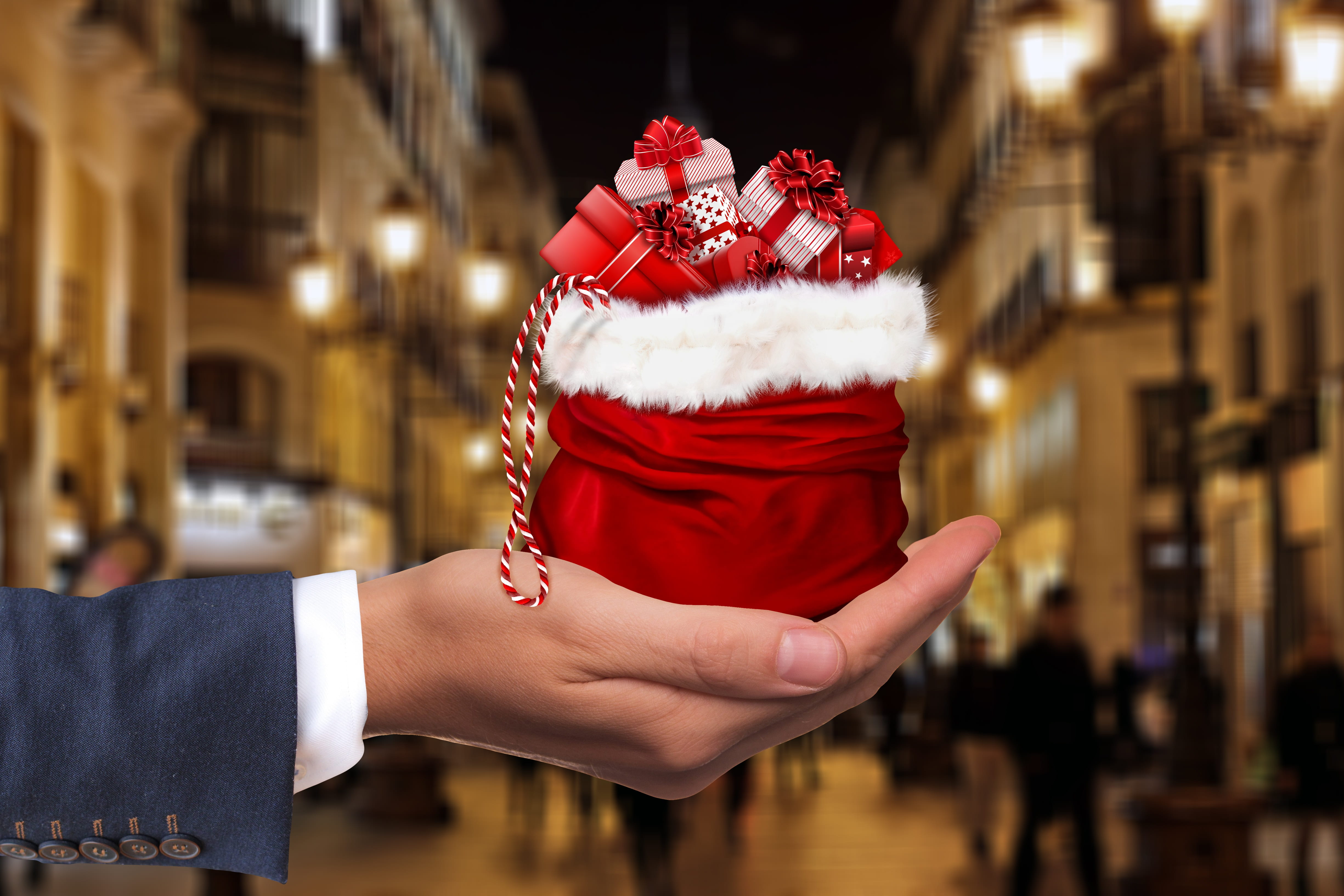 indoors, santa claus, nicholas, celebration event, holiday, road, celebration, dollar, event, holding, christmas, human body part, keep, gift, red, one person, HD Wallpaper