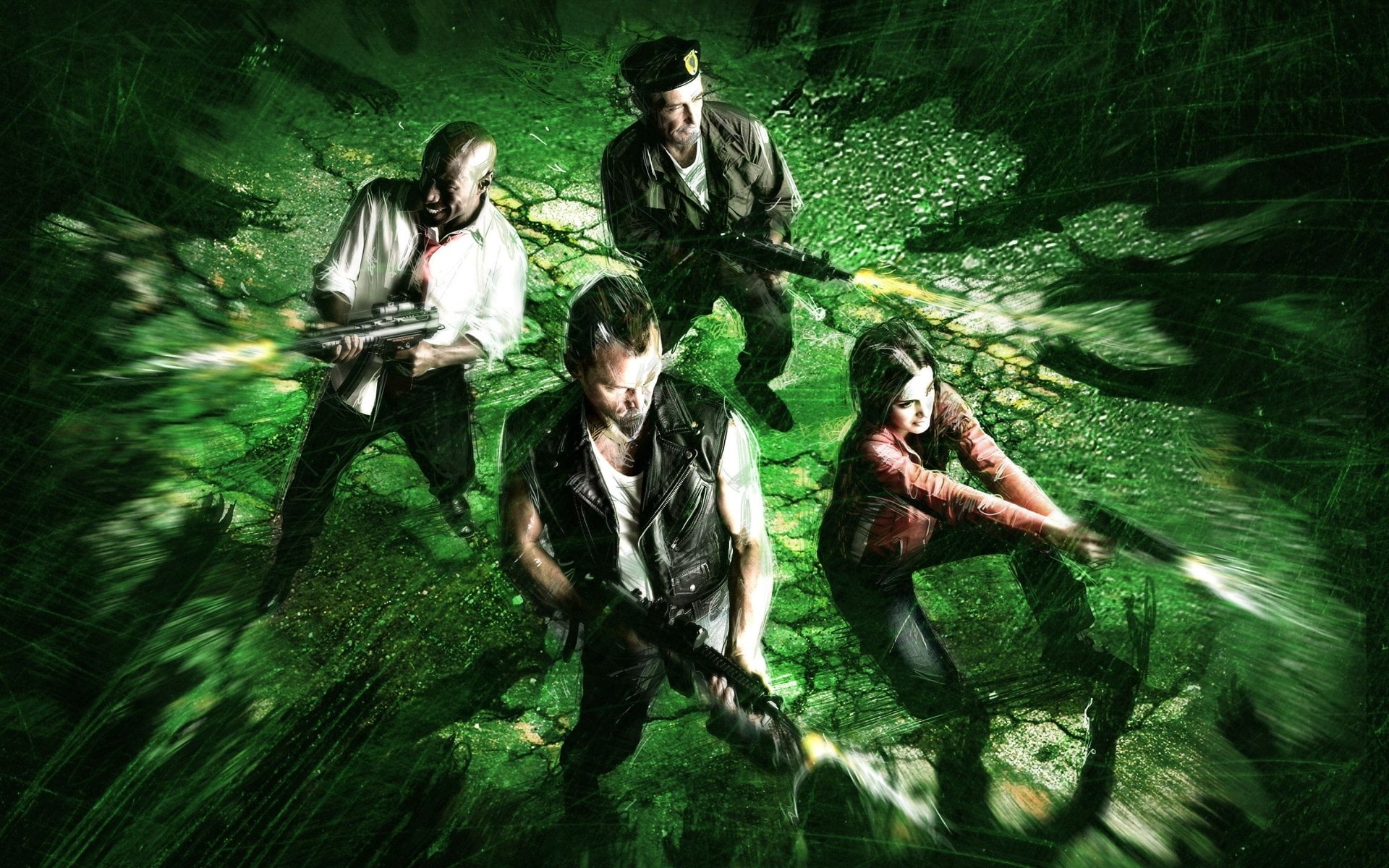 girls, Left 4 Dead, water, males, group of people, adolescence, green color, real people, leisure activity, high angle view, females, rifles, adult, characters, HD Wallpaper