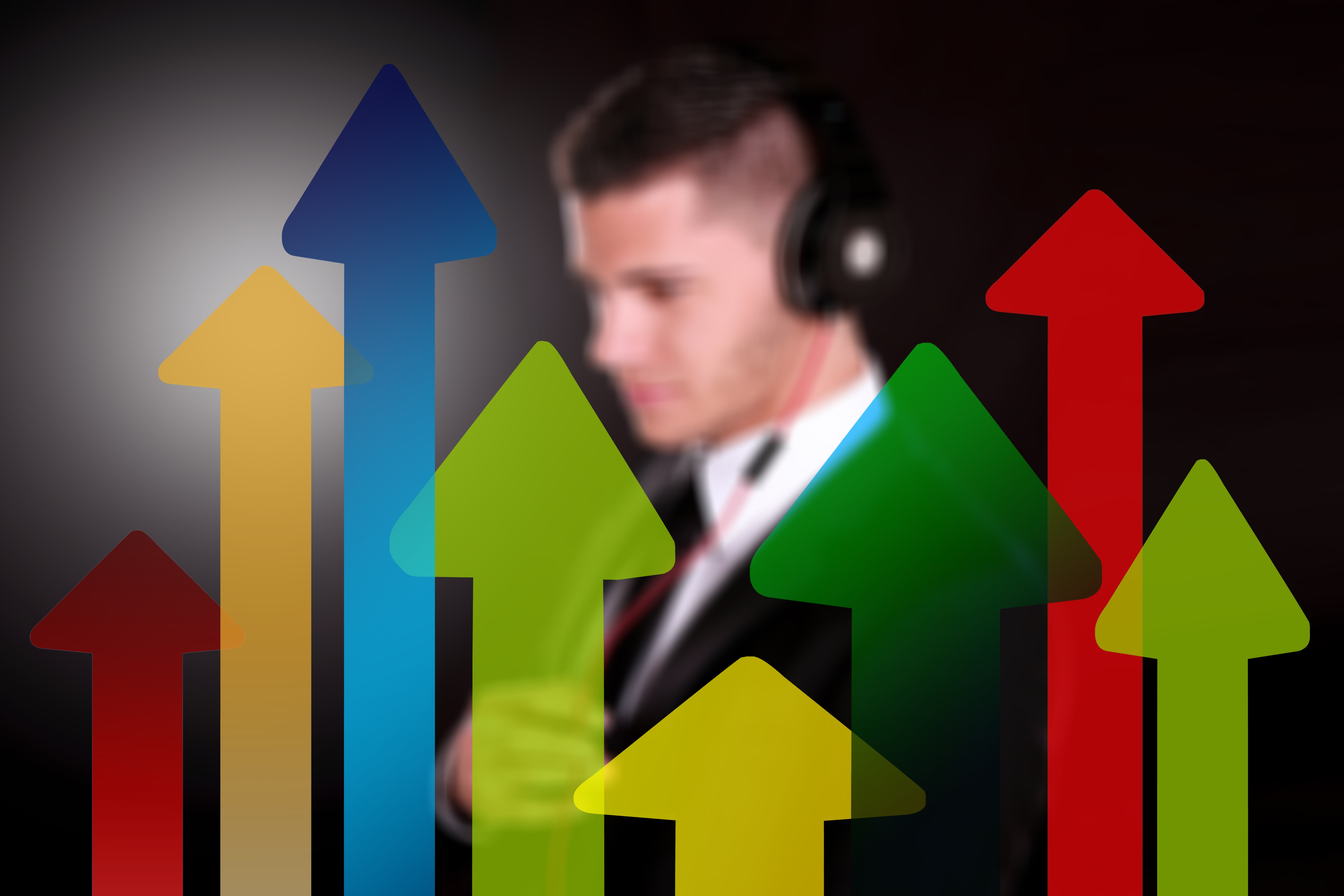 one man only, direction, classification, choice, symbol, arrow symbol, headphones, males, men, top, adult, businessman, bar, arrow, chart, wearing, adults only, HD Wallpaper