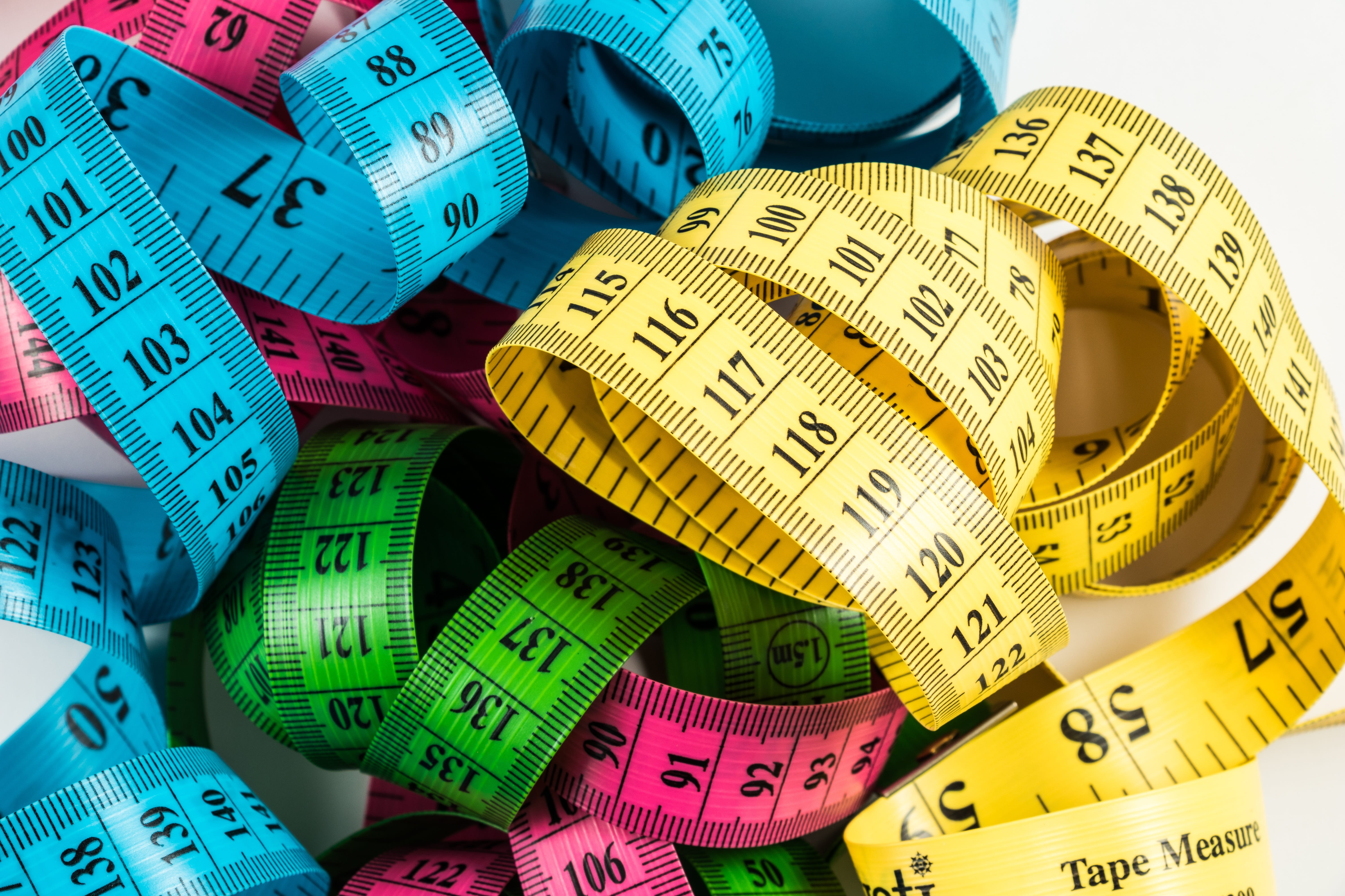inch, tailor, carpenter, colorful, measure, no people, tape-line, studio shot, tape-measure, measurement, backgrounds, multi colored, tapeline, still life, HD Wallpaper