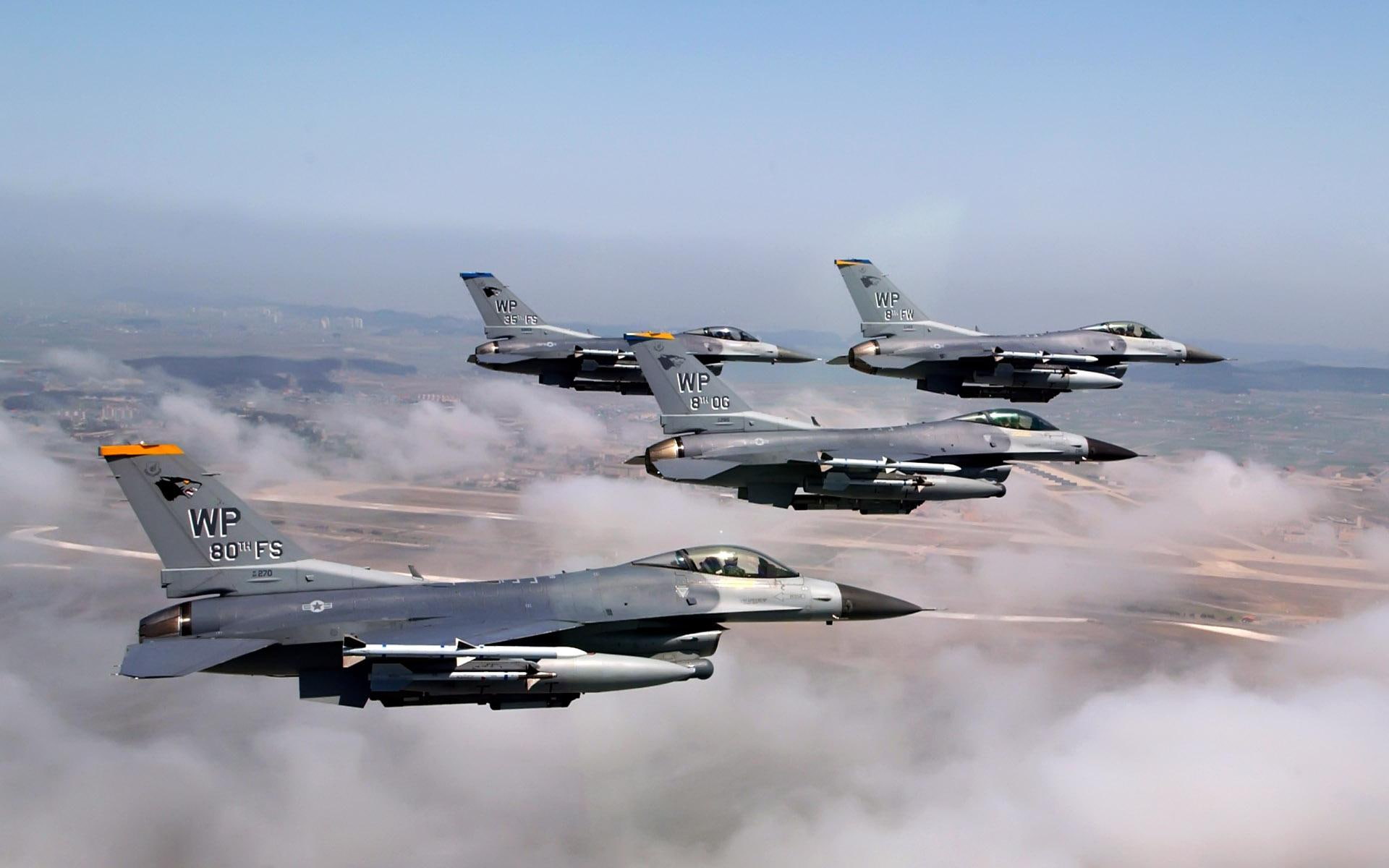 1080P, planes, formation, fighting, falcons, f, HD Wallpaper