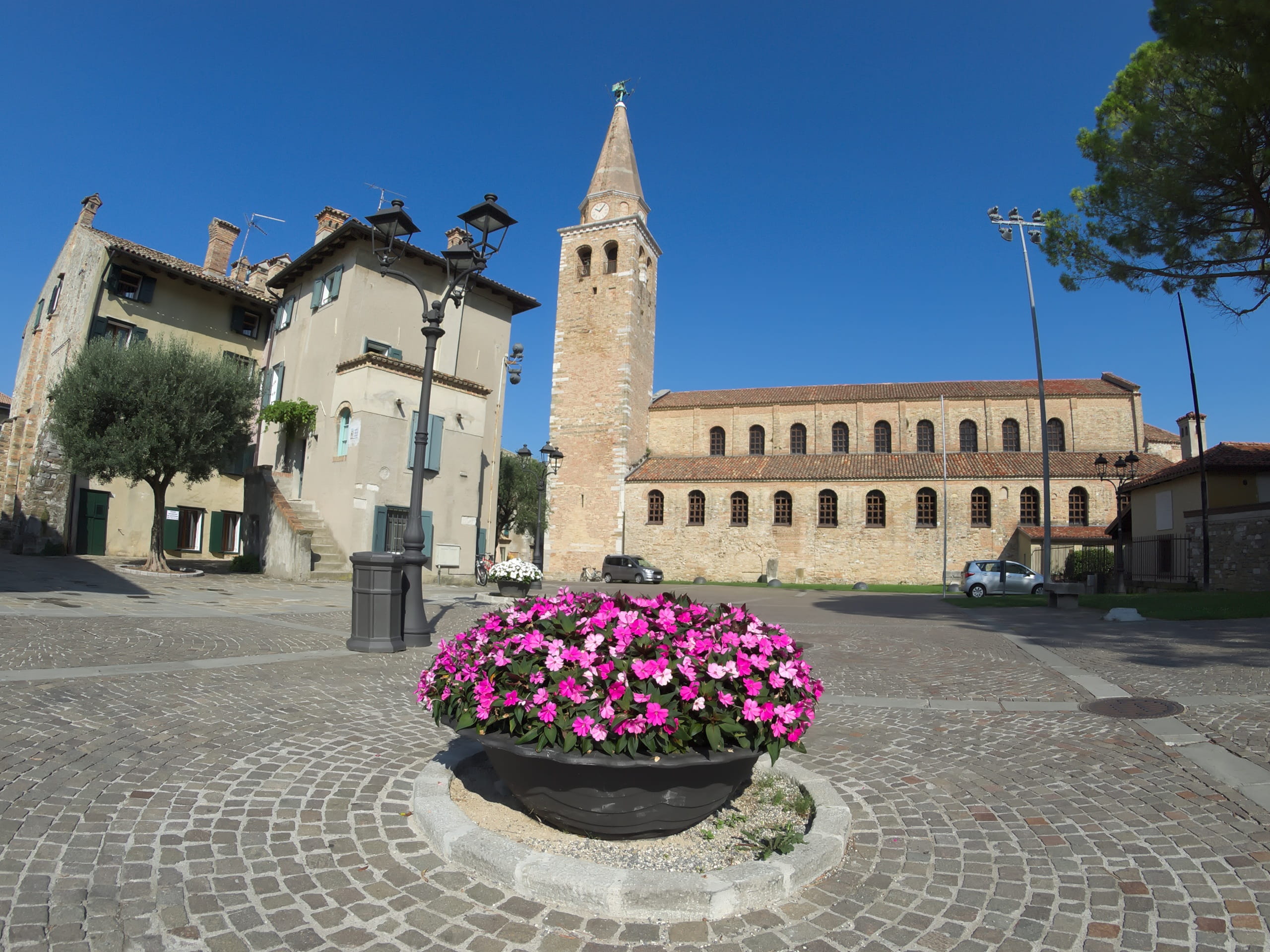 outdoors, castle, 2K, building, spirituality, Piazza, flowering plant, Basilica, city, the past, travel destinations, clear sky, building exterior, flower, HD Wallpaper