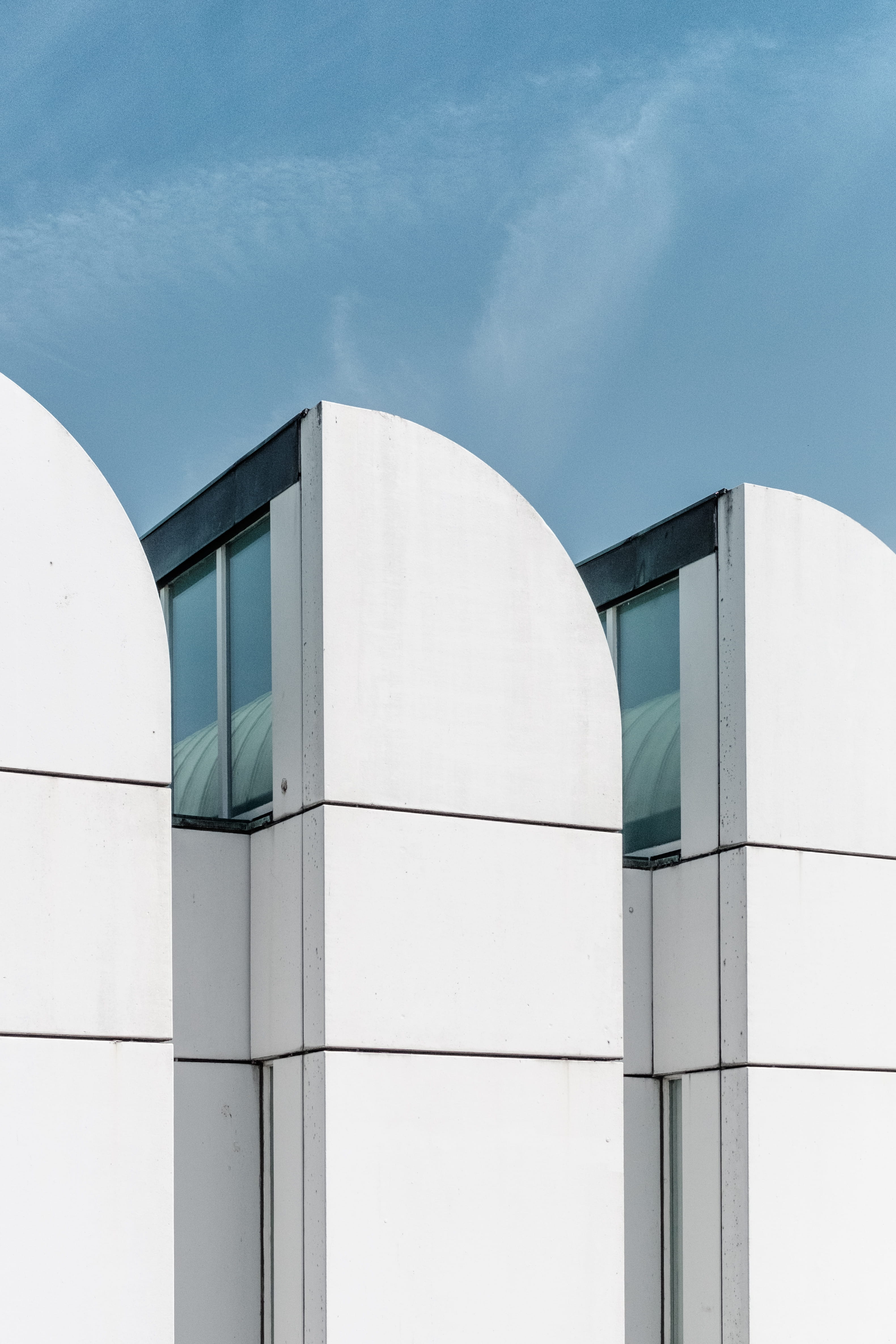 shape, white color, cloud, built Structure, glass - material, design, industry, nature, blue, factory, white, window, architecture, painted, building Exterior, Phone HD Wallpaper