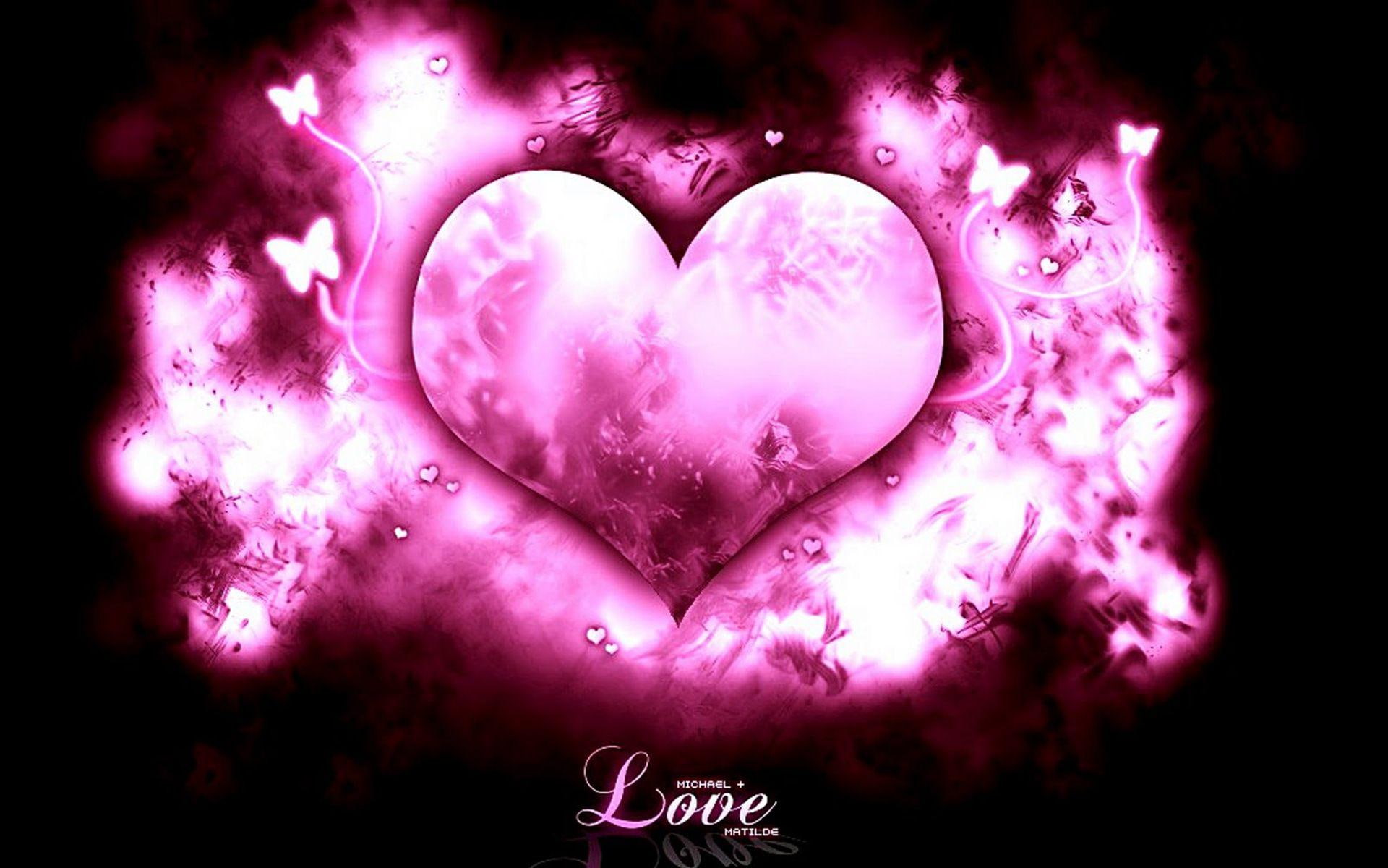 1920x1200, love heart, love, 1080P, heart, pink, HD Wallpaper