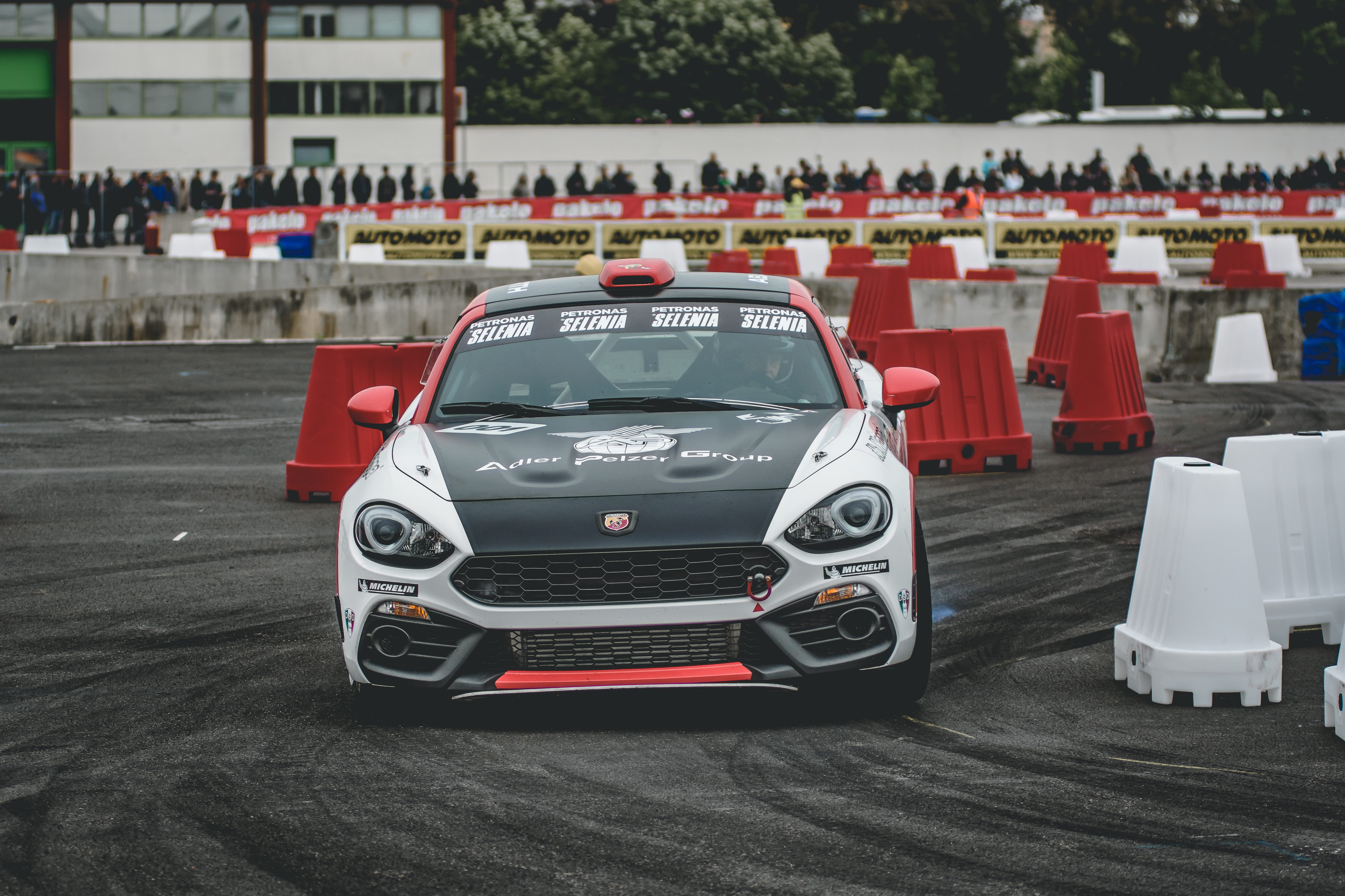 daytime, left, car, white race, transportation, day, white, black, street, motorsport, mode of transportation, road, focus on foreground, race, engine, HD Wallpaper