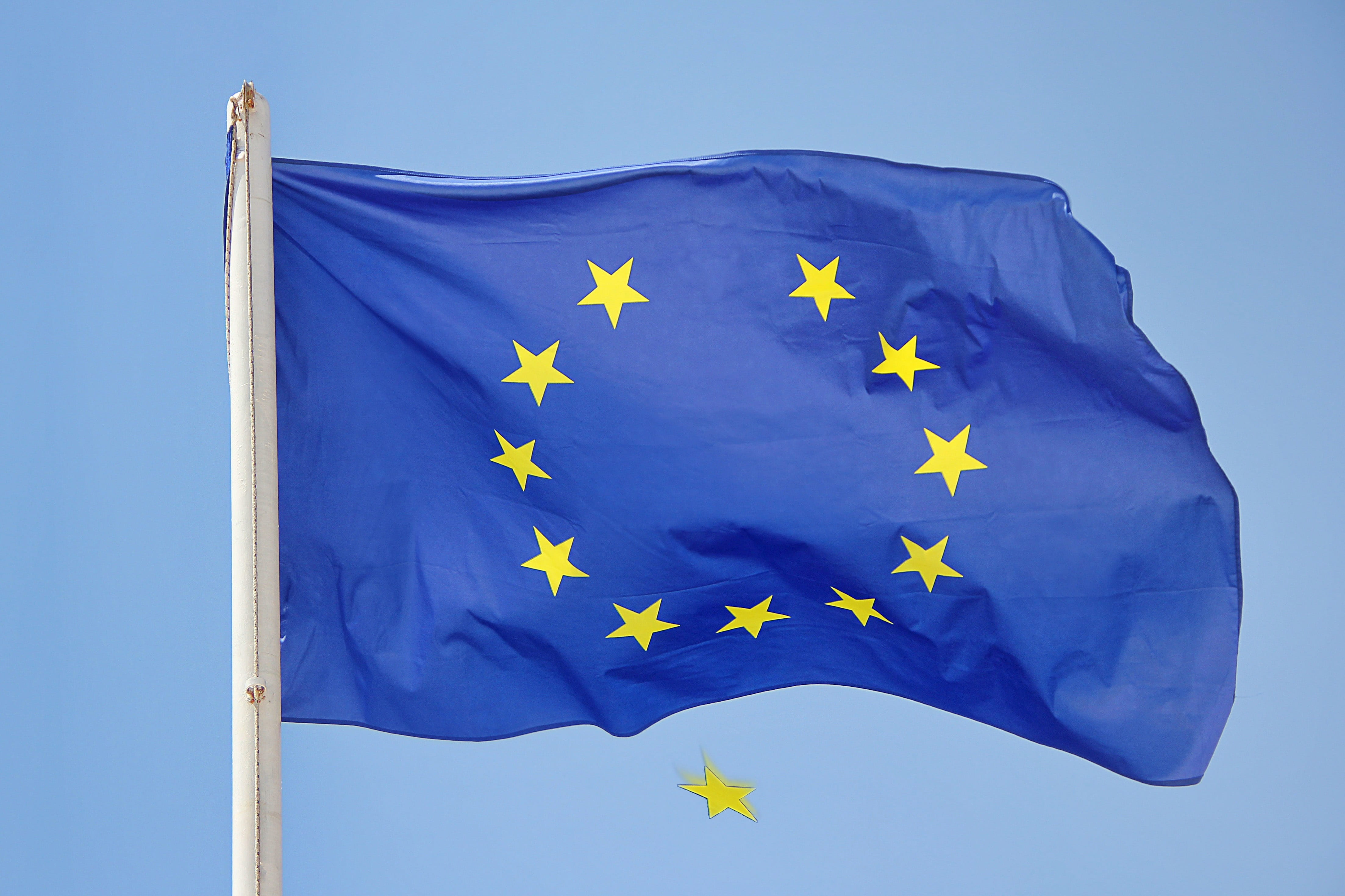 no people, brexit, gb, flag, depression - sadness, national, europe, blue, environment, international, outdoors, emotion, yellow, blue background, 4K, HD Wallpaper