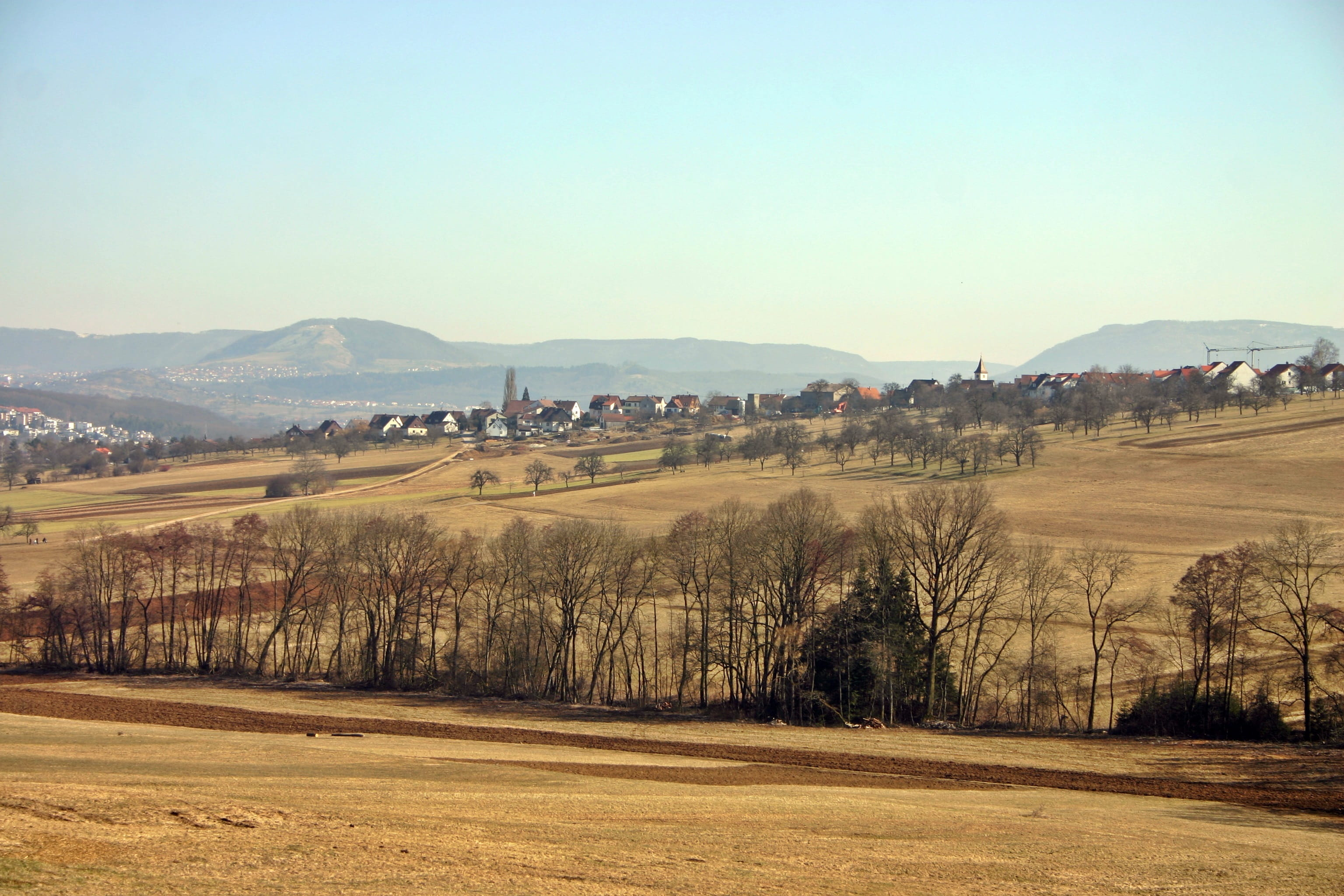 reported, good view, tranquil scene, landscapes, plant, fields, land, environment, tranquility, Vision, outlook, view, village, val dOrcia, clear sky, mountain range, HD Wallpaper
