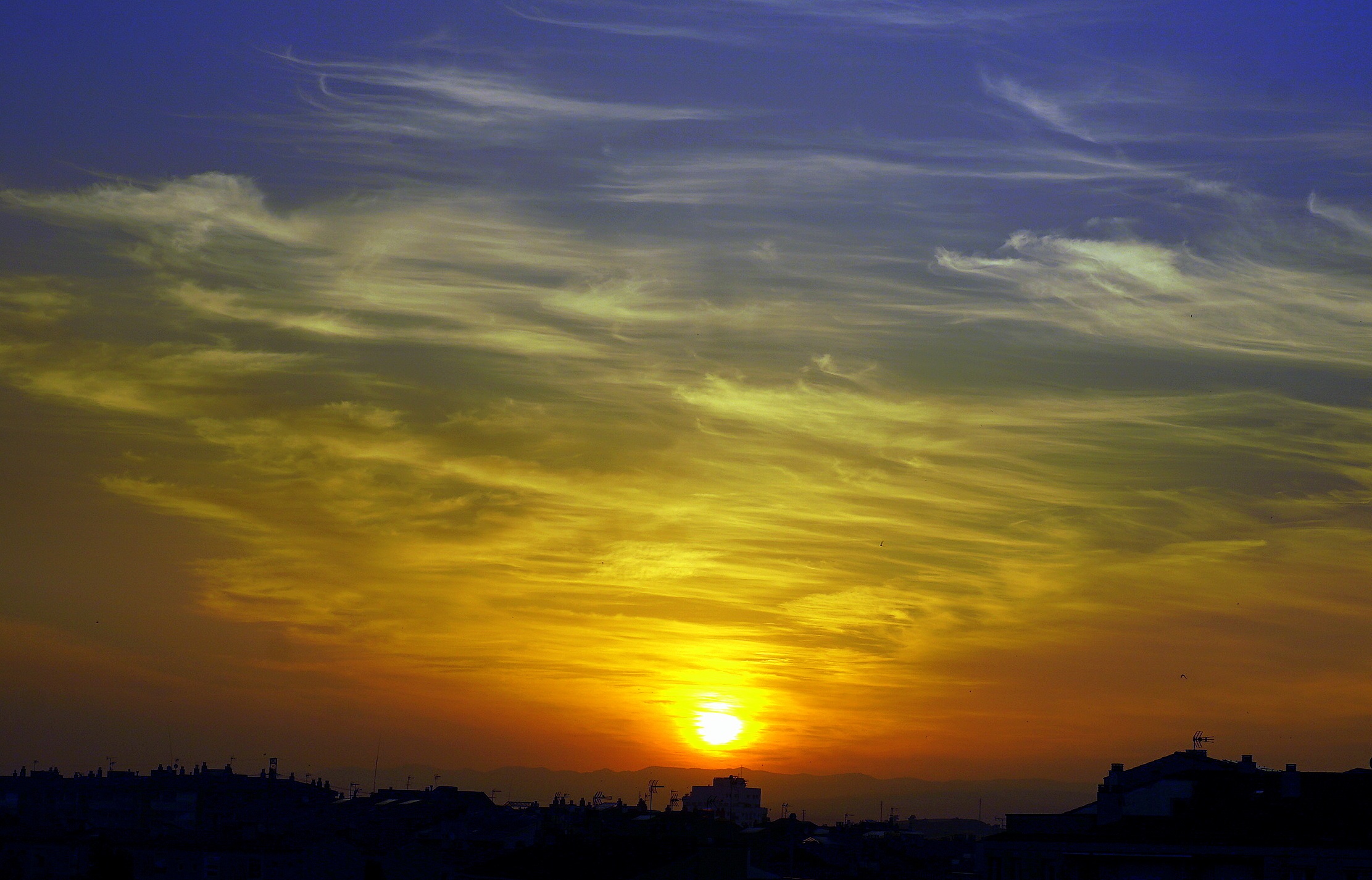 sunset, cityscape, output sun, horizon, nature, sun, scenics - nature, romantic sky, building, awakening, clouds, barcelona, built structure, orange color, HD Wallpaper