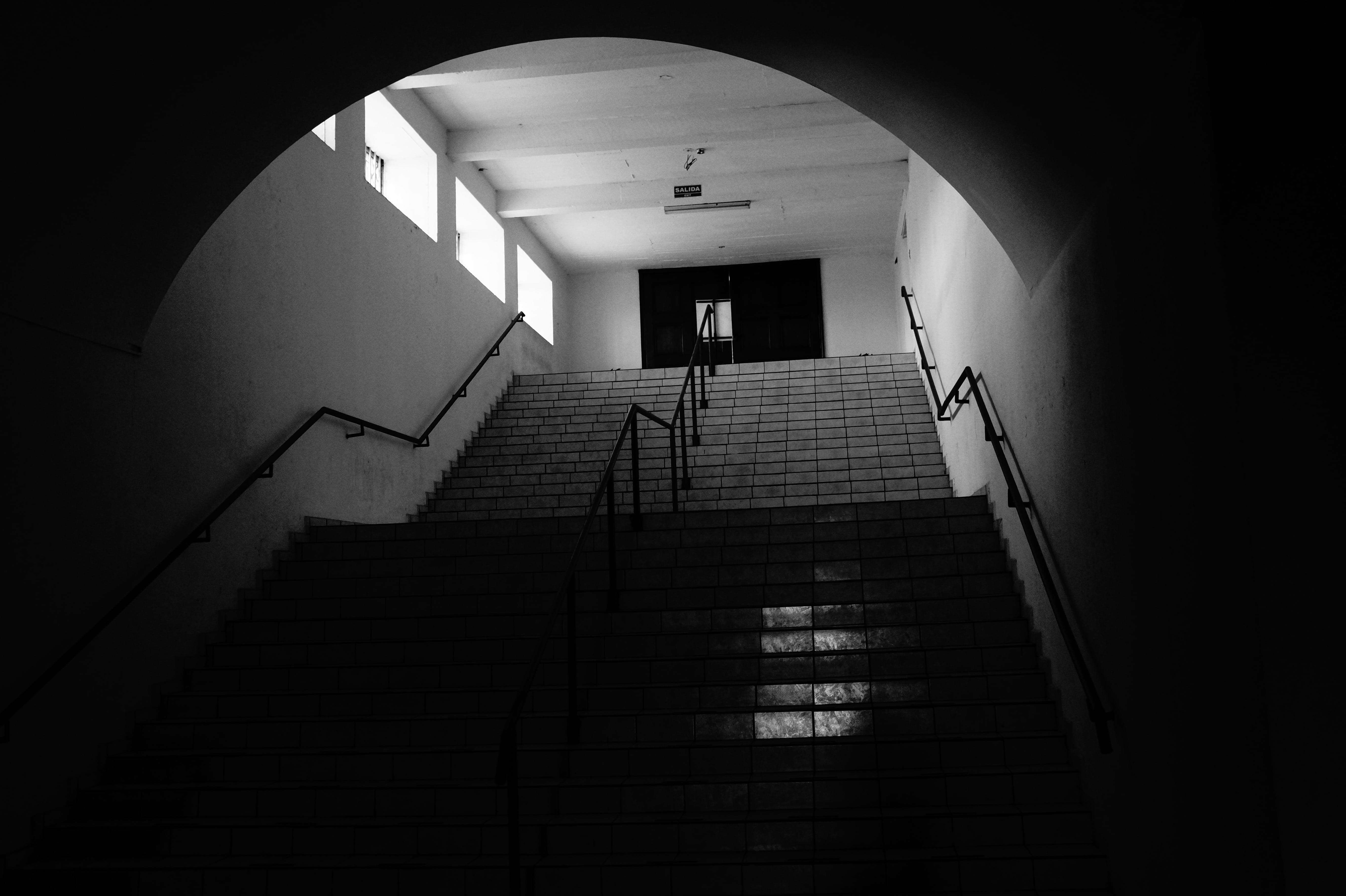 building, indoors, black, 5K, built structure, wall - building feature, el salvador, the way forward, day, lighting equipment, steps and staircases, low angle view, HD Wallpaper