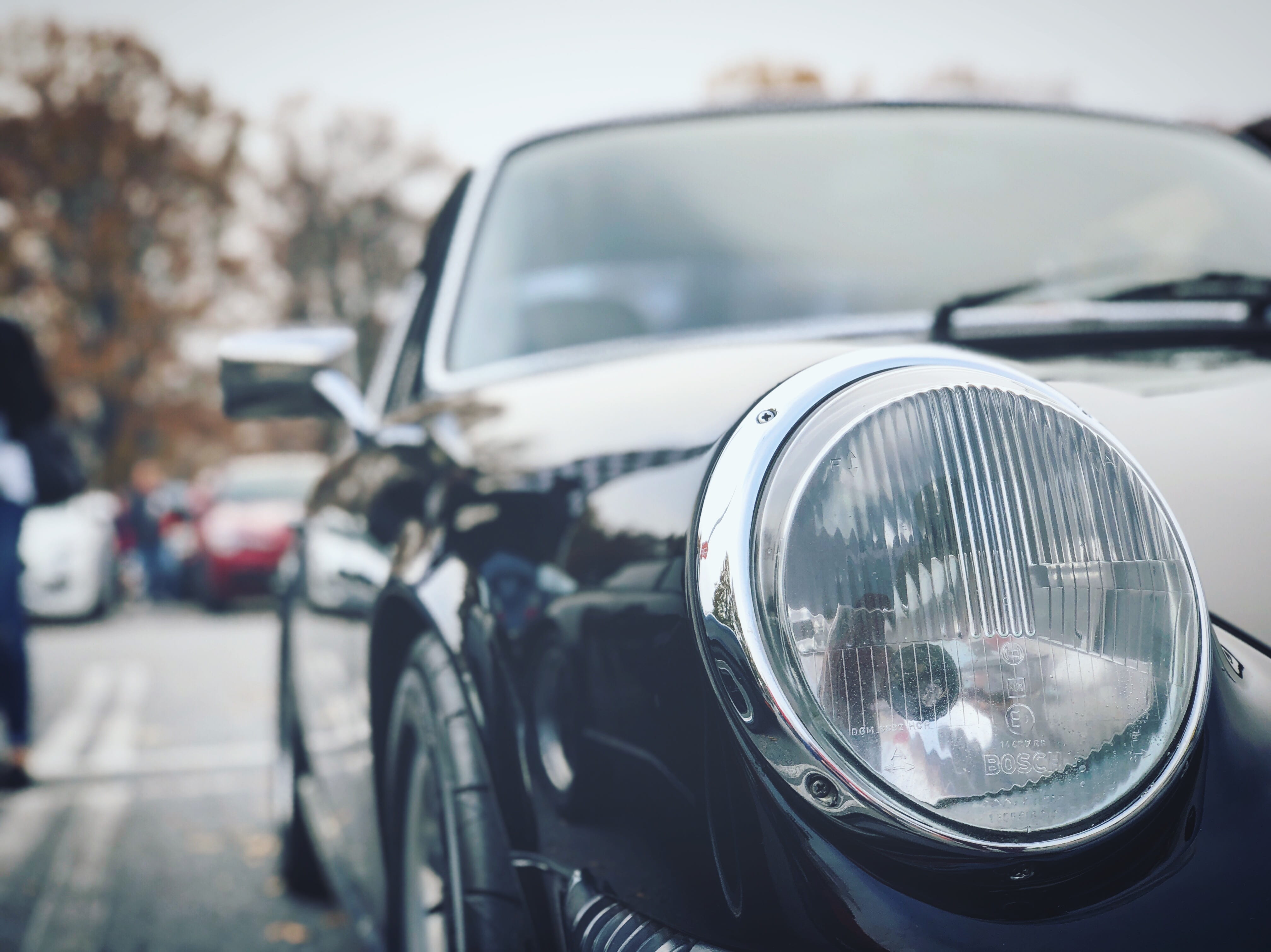 motor vehicle, reflection, classic, headlight, focus on foreground, photography, classic car, no people, 4K, selective focus, land vehicle, car, stationary, HD Wallpaper