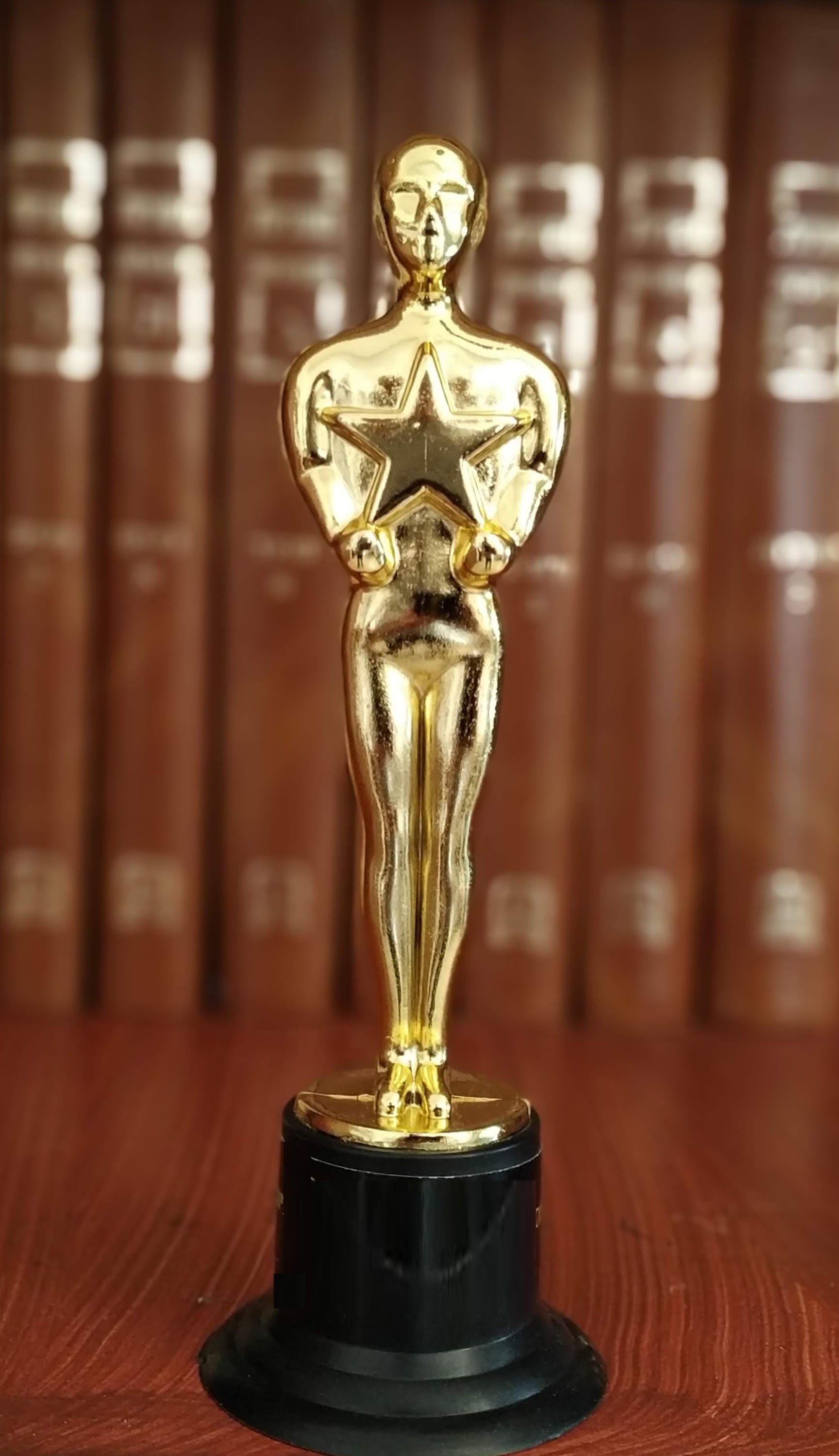 focus on foreground, human representation, trophy, win, single object, wood - material, representation, education, statue, book, hardcover book, close-up, Phone HD Wallpaper