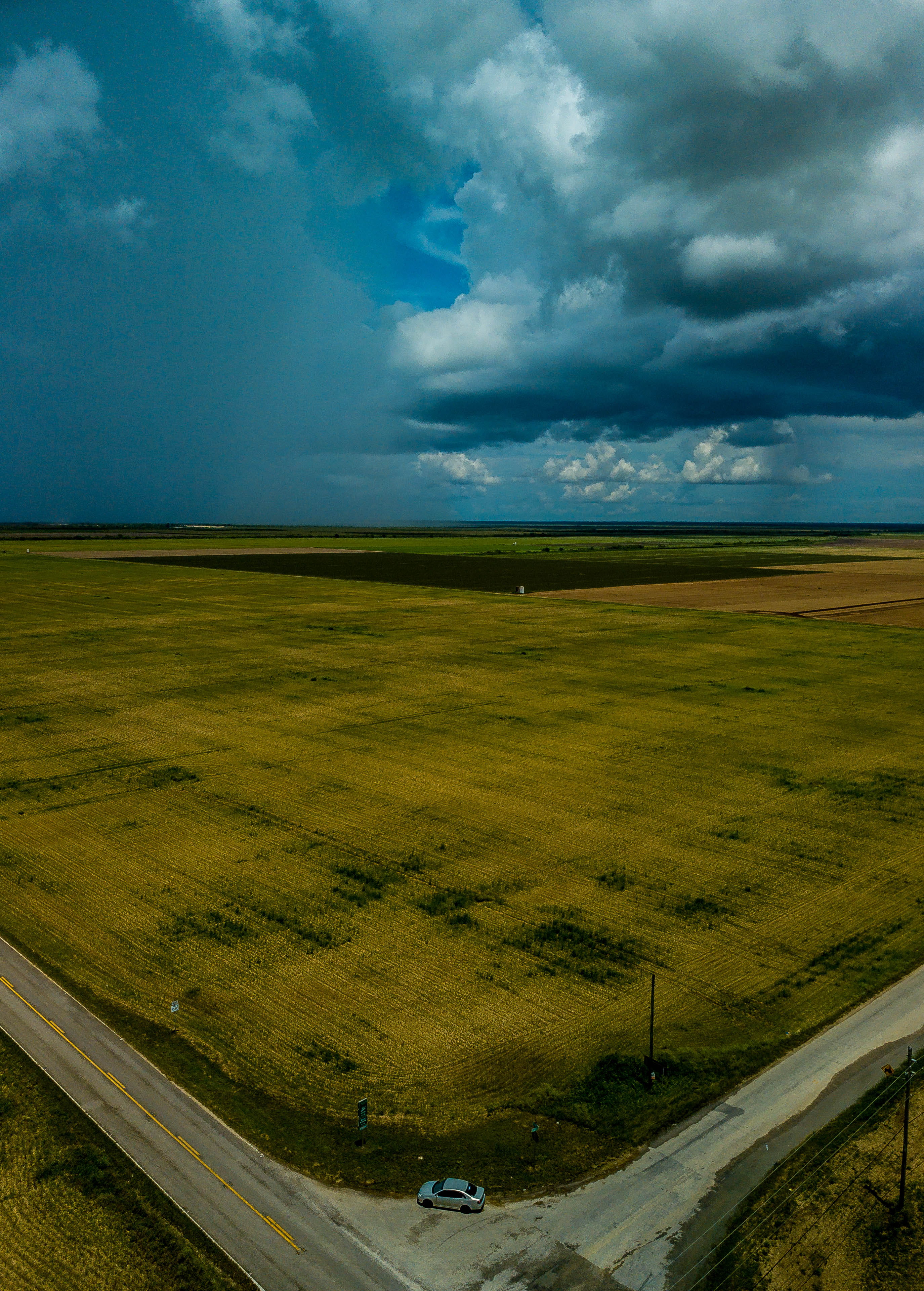 beauty in nature, sky, lost, drone, cloud - sky, non-urban scene, uhoh, storm, environment, landscape, tranquil scene, field, horizon, farm, no people, Phone HD Wallpaper