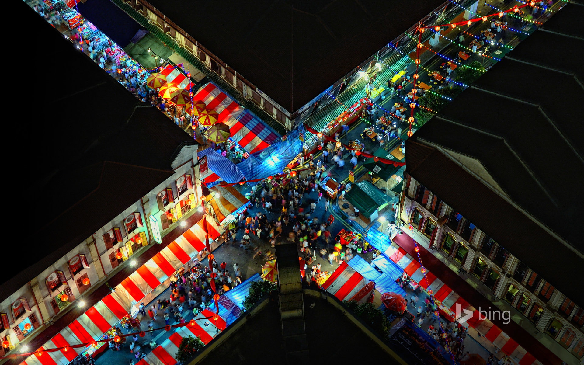 lights, Singapore, 1080P, people, street, crossroads, Chinatown, home, night, HD Wallpaper