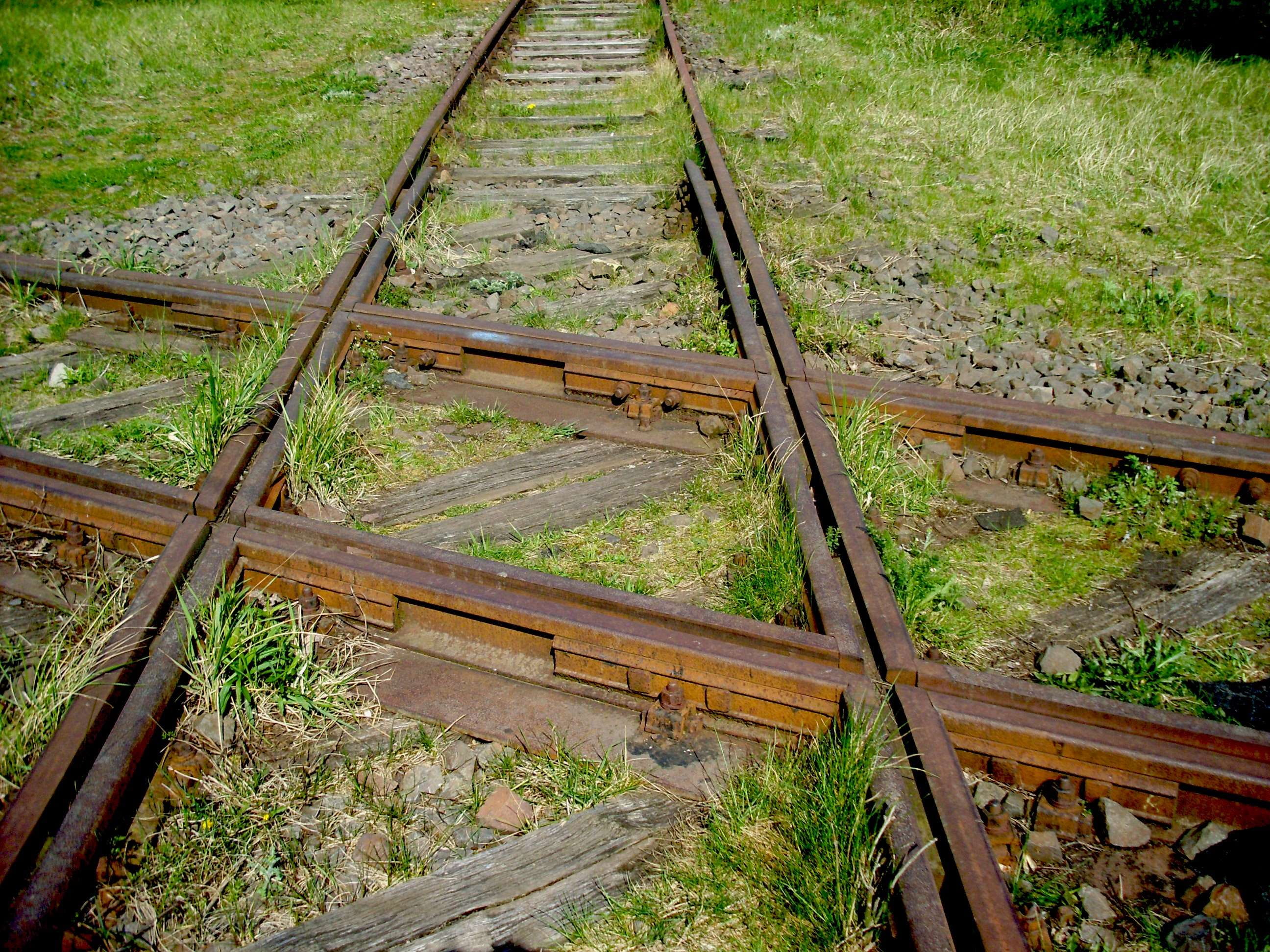the way forward, seemed, plant, train, connection, transportation, gleise, outdoors, wood - material, 2K, parallel, day, nature, architecture, railroad track, HD Wallpaper