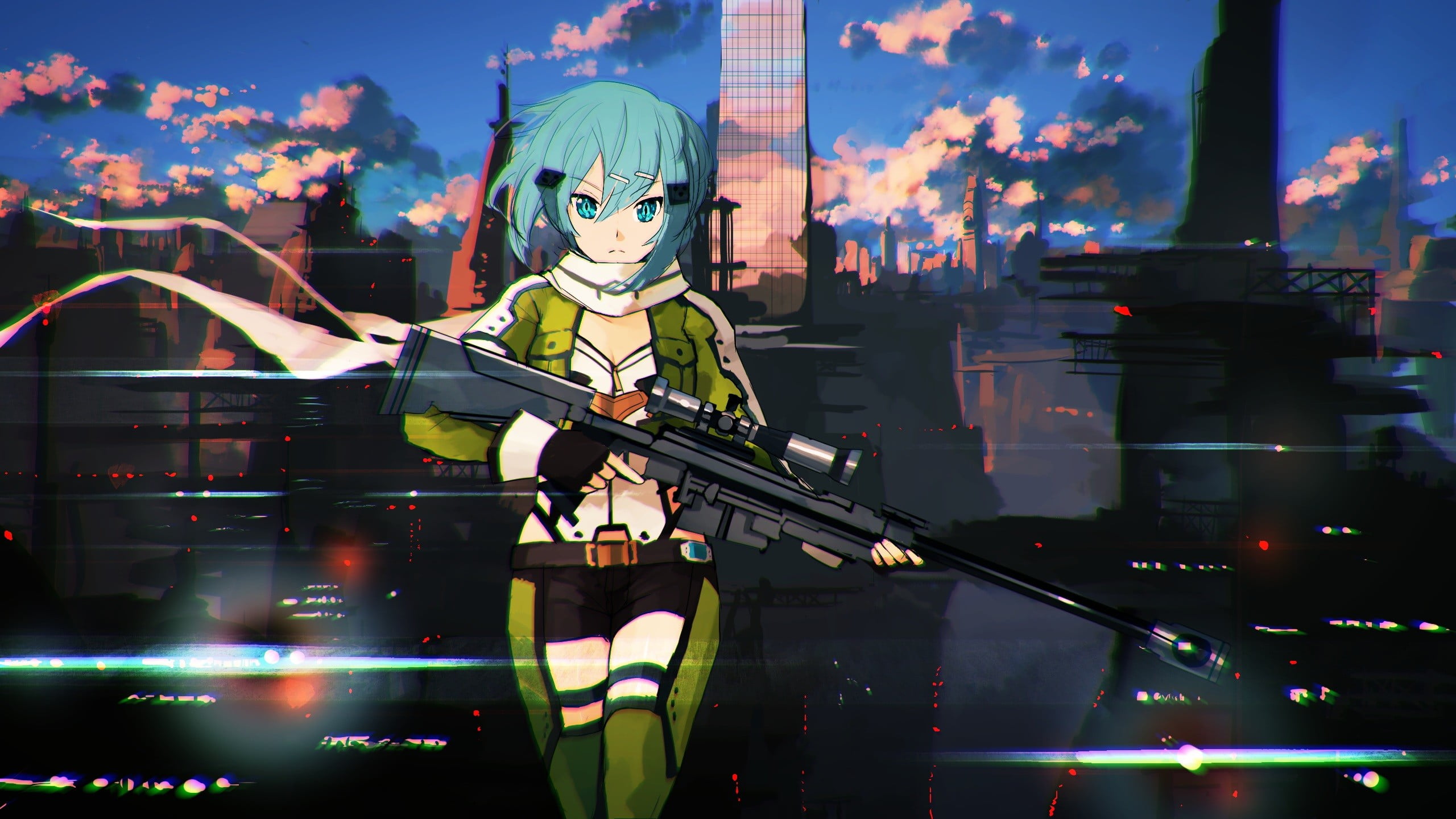 creativity, architecture, sky, protection, night, government, Sword Art Online, safety, nature, built structure, one person, illuminated, security, city, HD Wallpaper