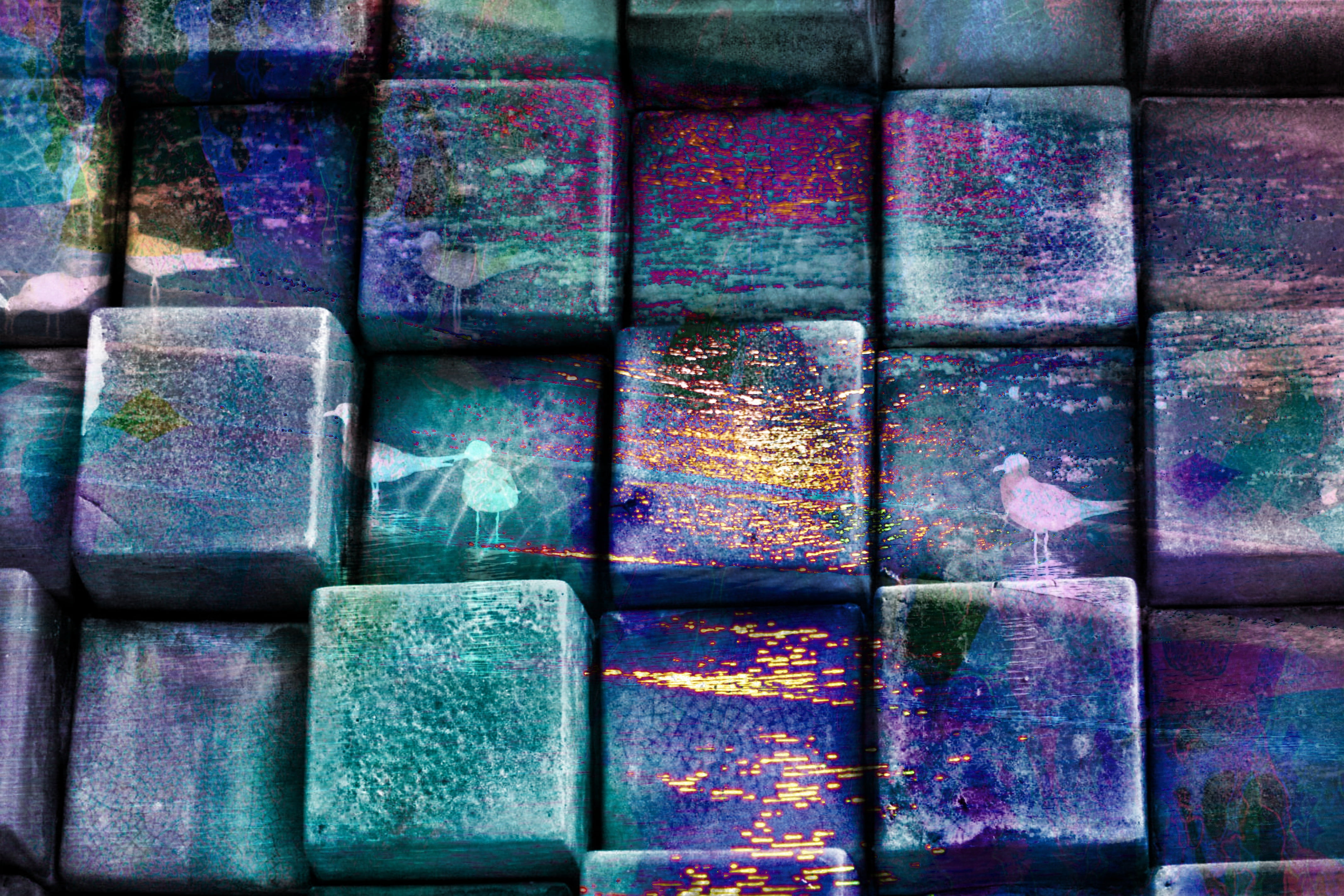 watercolor paints, beauty in nature, multi colored, close-up, brick, modern, paint, textured, choice, art and craft, indoors, 4K, squares, cubes, lot, HD Wallpaper