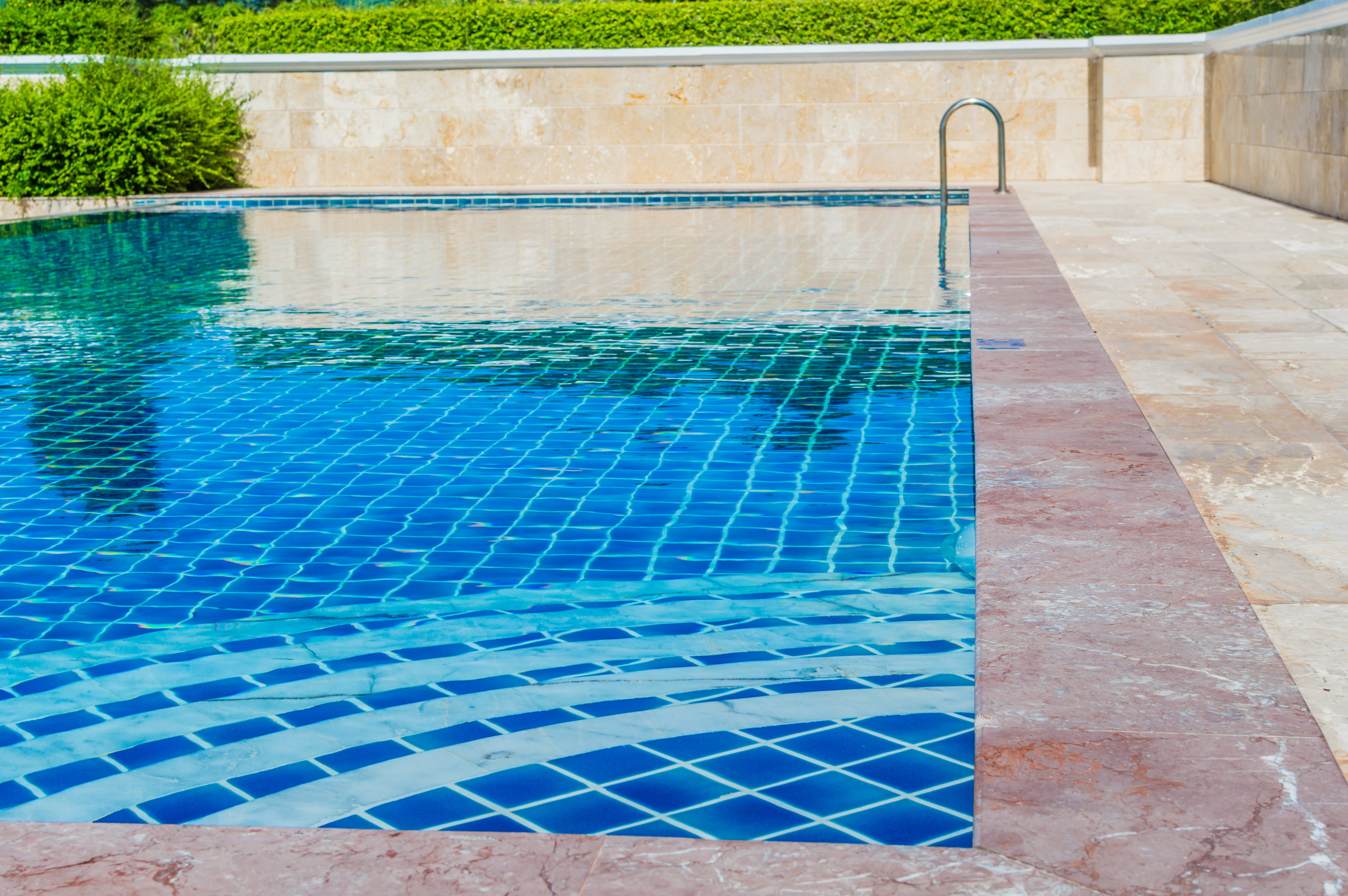 daytime, swimming, beautiful, summer, flooring, blue, pool, no people, tiled floor, architecture, cool, nature, luxury, spa, day, absence, reflection, resort, HD Wallpaper