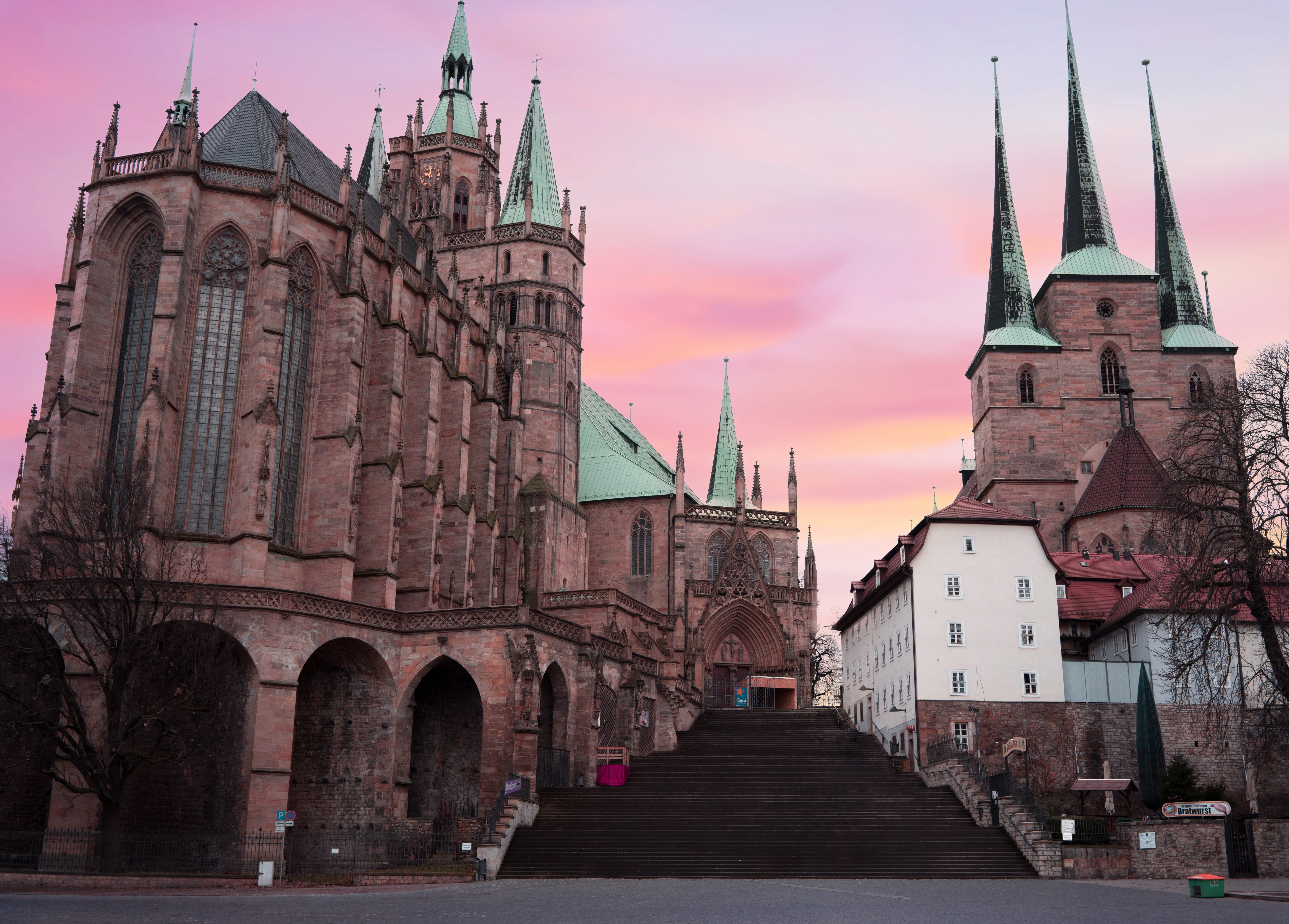 sunset, building exterior, old, dom, spirituality, 5K, faith, places of interest, travel, spire, germany, outdoors, built structure, tower, nature, belief, HD Wallpaper