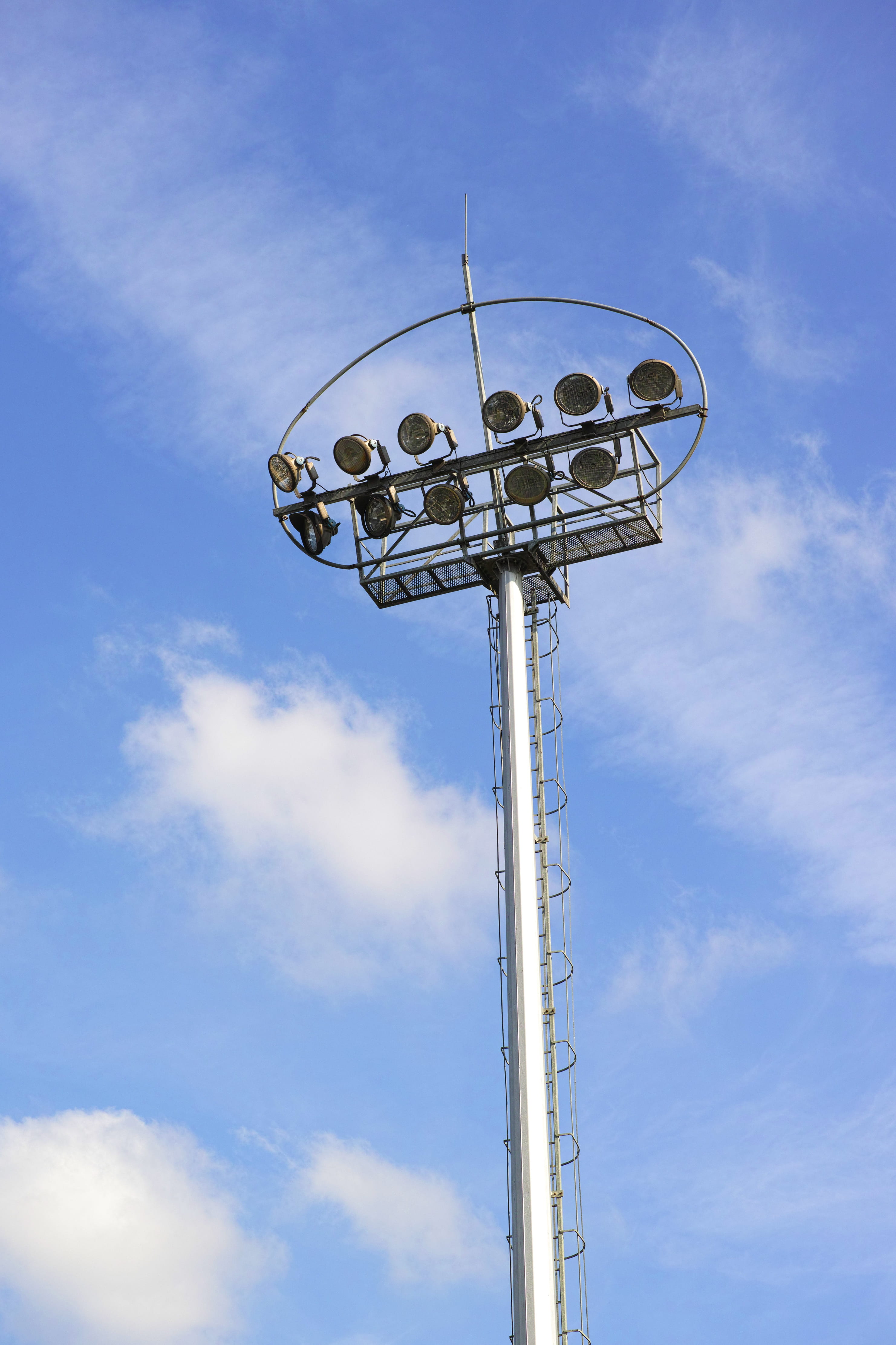 telecommunications equipment, nobody, lighting, communication, composition, low angle view, floodlight, blue, perspective, beautiful, broadcasting, outdoors, Phone HD Wallpaper