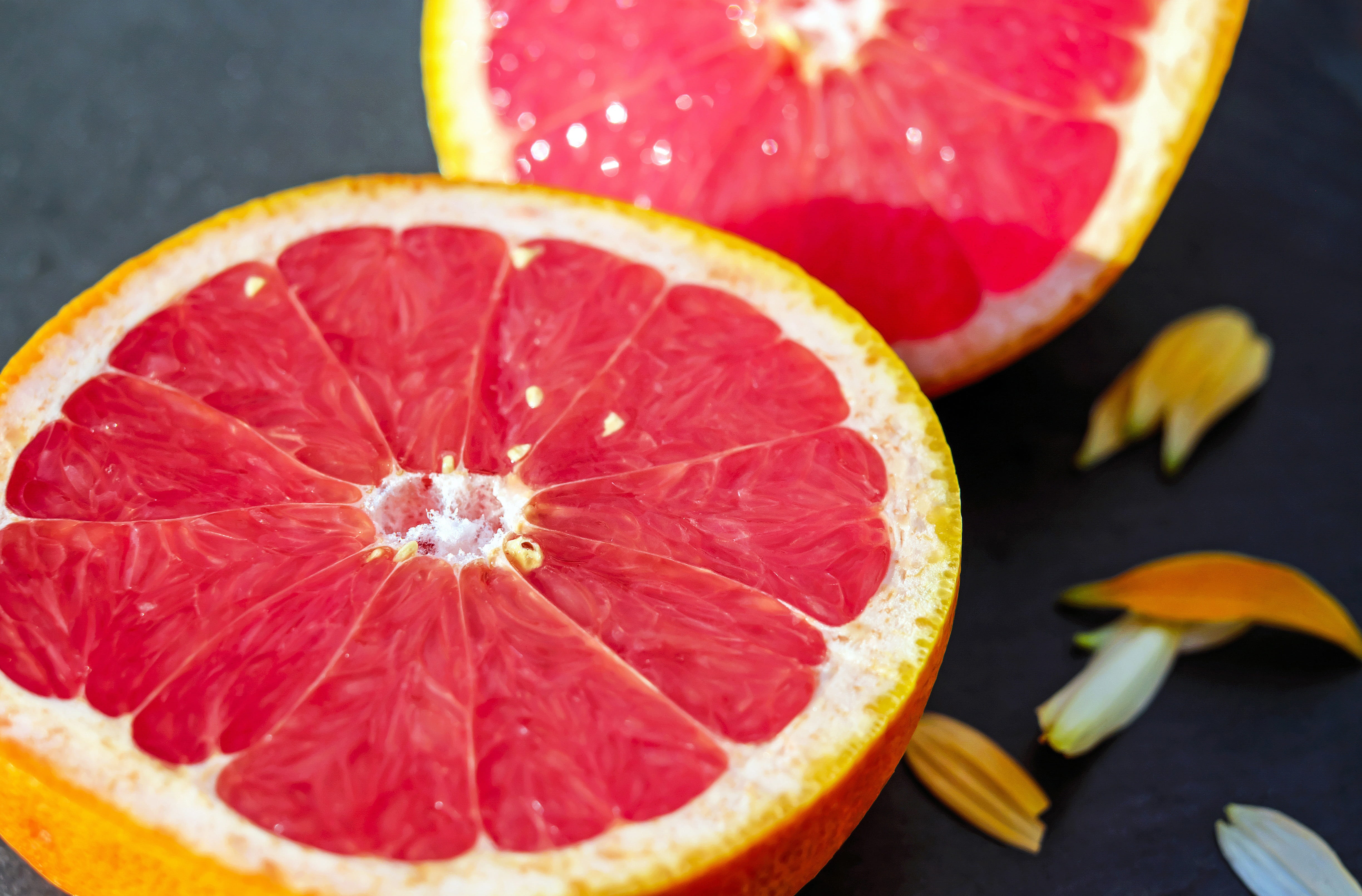 slice, grapefruit, antioxidant, vitamins, wellbeing, food and drink, exotic, no people, healthy eating, tropical, orange color, 4K, citrus fruit, juice, HD Wallpaper