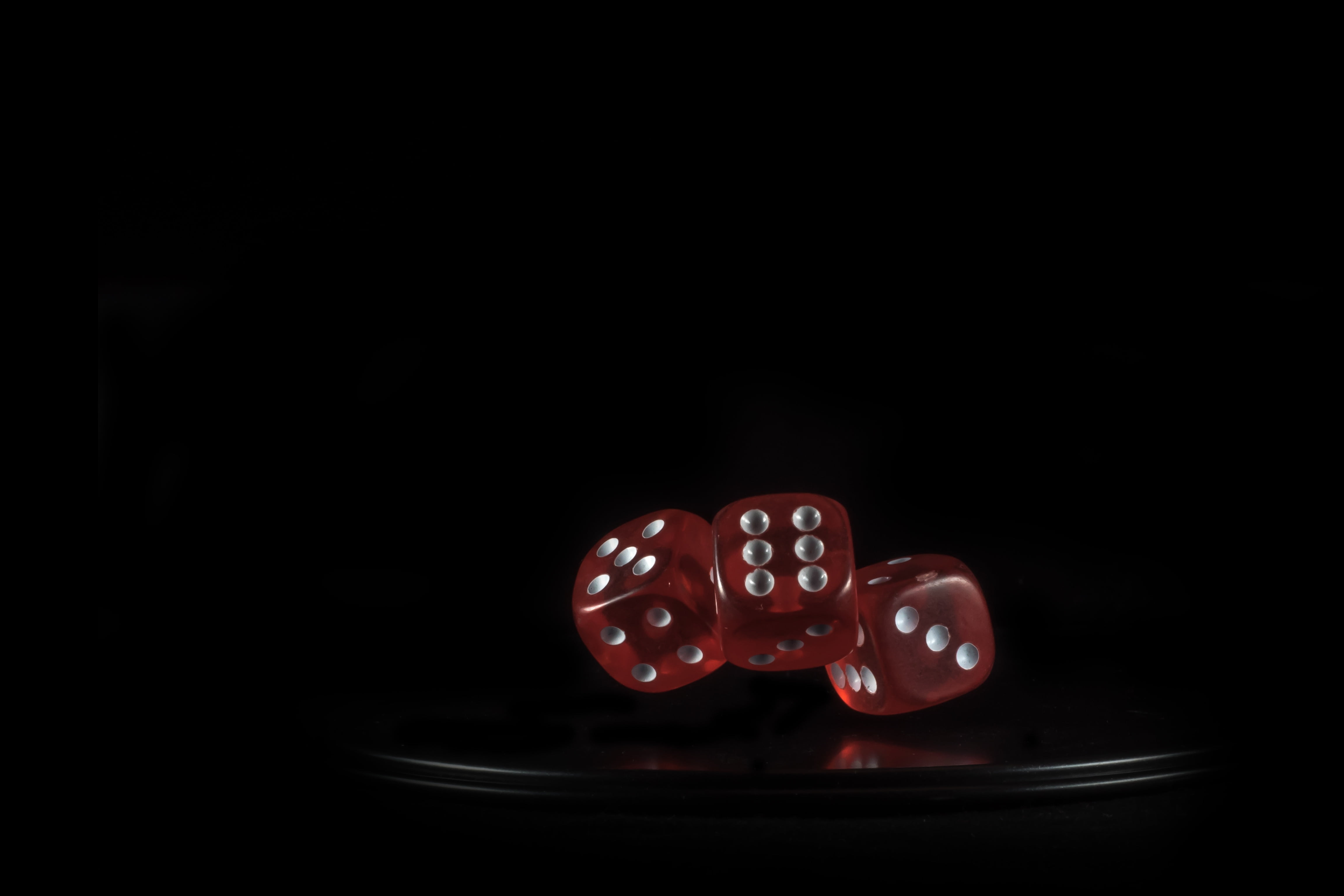 luck, prevention, arts culture and entertainment, 4K, copy space, nightlife, macro, light, opportunity, indoors, childrens, casino, cube shape, black background, HD Wallpaper