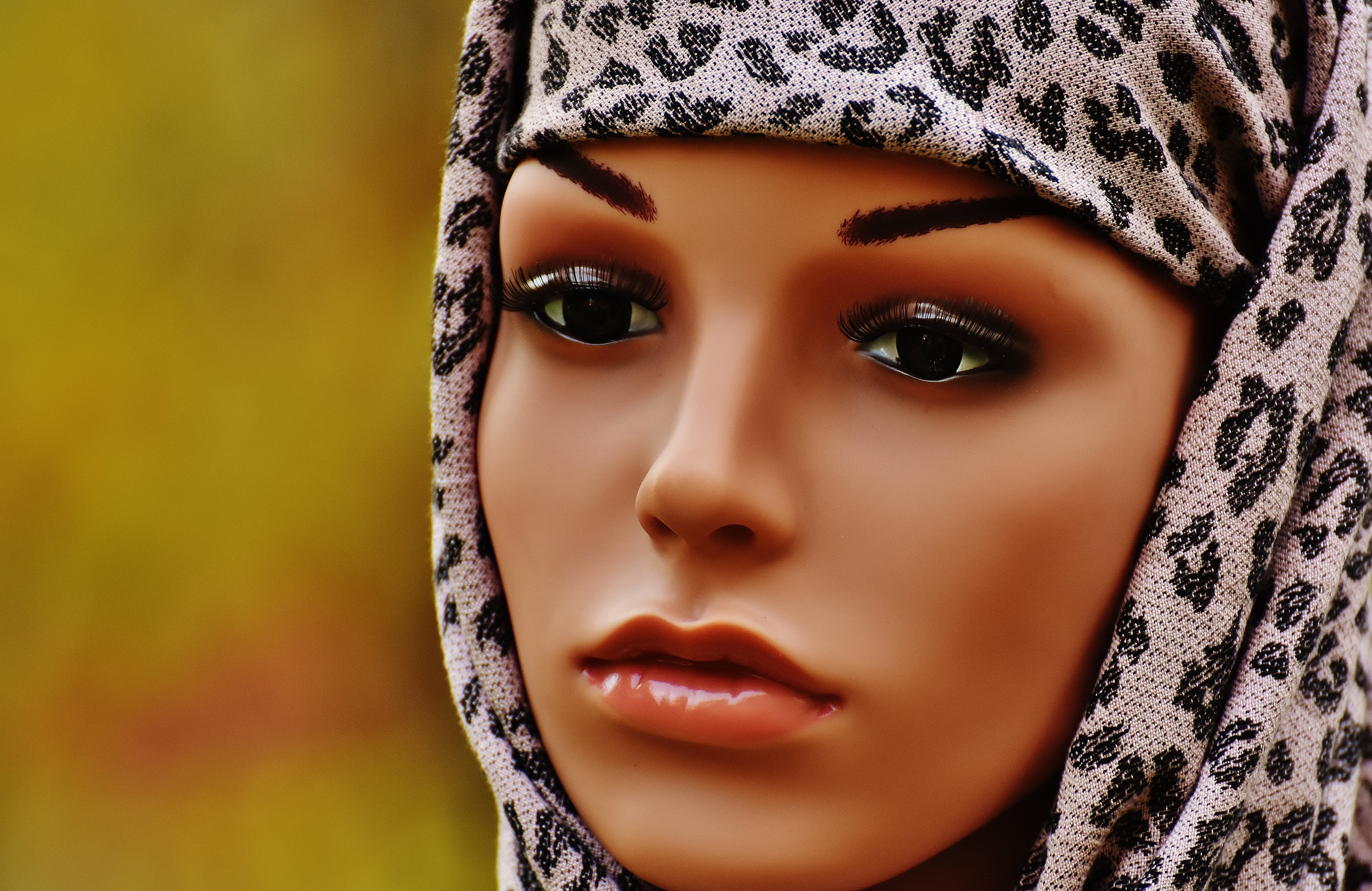 one person, scarf, pretty, eyes, people, doll, girl, beautiful woman, one young woman only, woman, young, young woman, figure, display dummy, shooting, HD Wallpaper