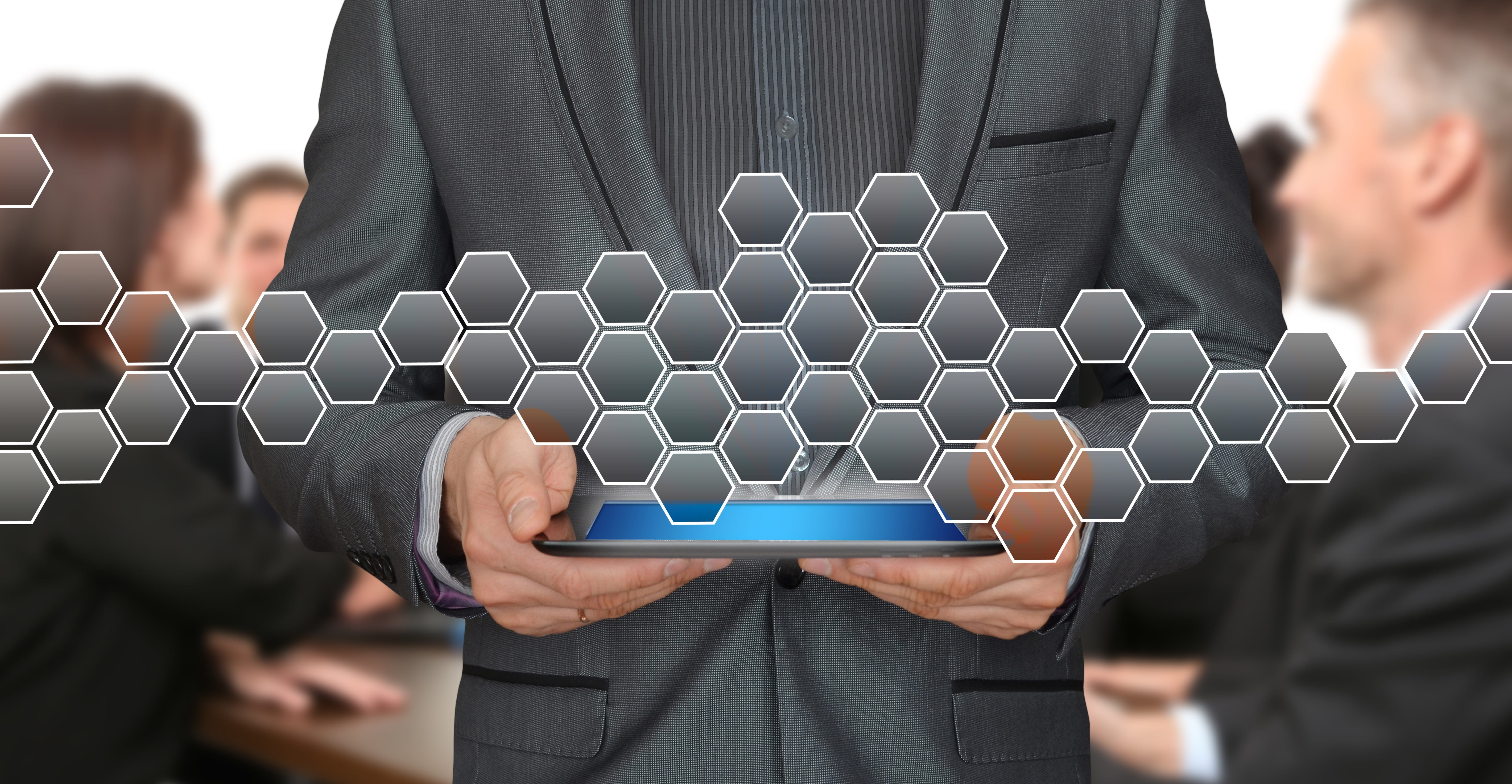 teamwork, 5K, honeycomb, midsection, solution, idea, vision, networking, adult, cooperation, togetherness, businessman, holding, tablet, relationship, HD Wallpaper