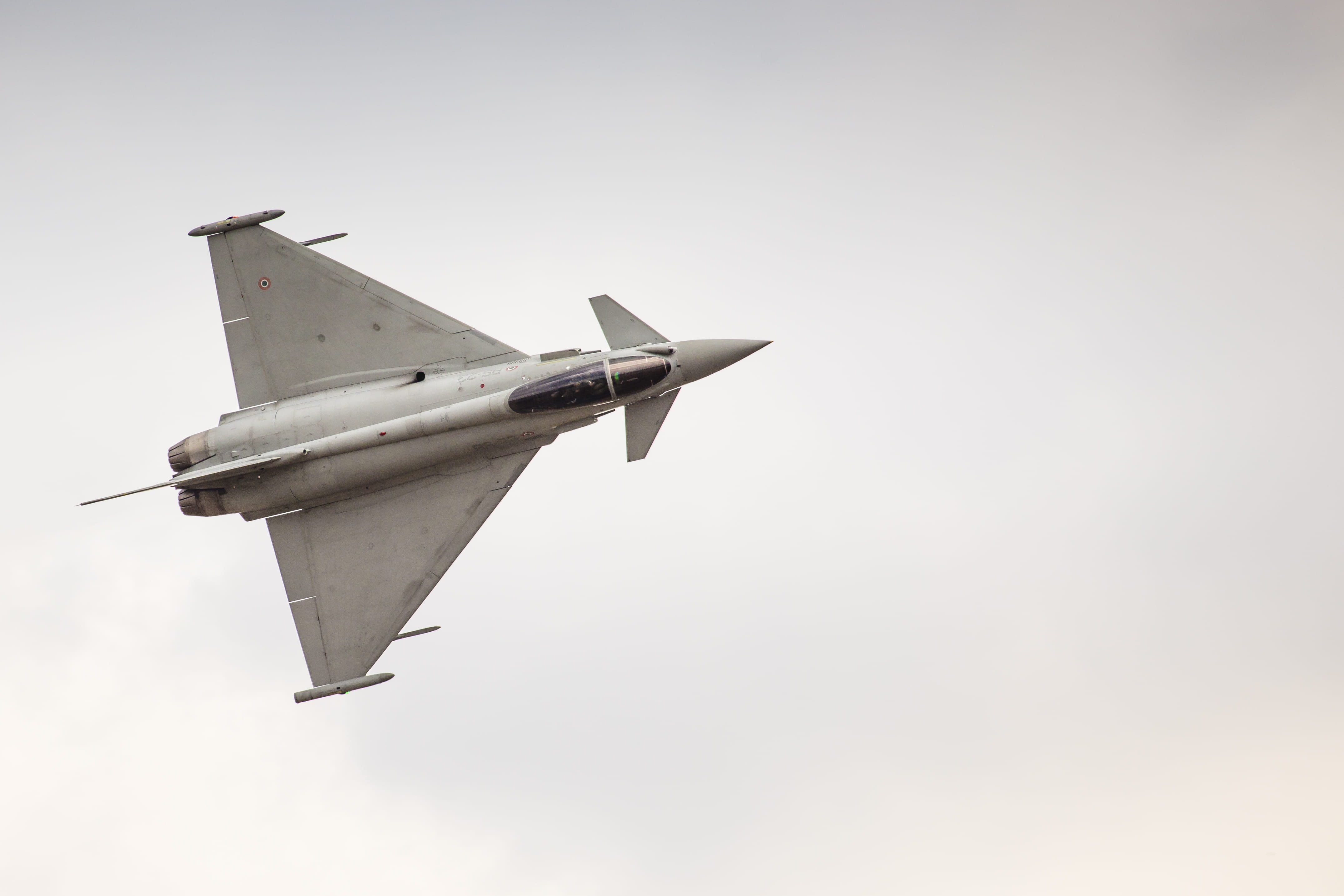 mode of transportation, weapon, airshow, Eurofighter Typhoon, white, armed Forces, plane, airplane, flying, sky, air, air Vehicle, aggression, no people, HD Wallpaper